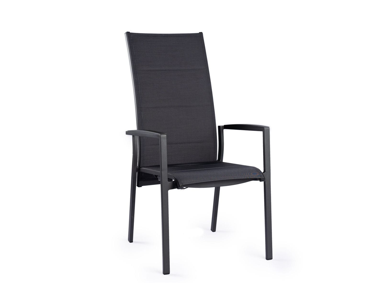 Aluminium tuinstoel Foxx hoge rug verstelbaar Charcoal