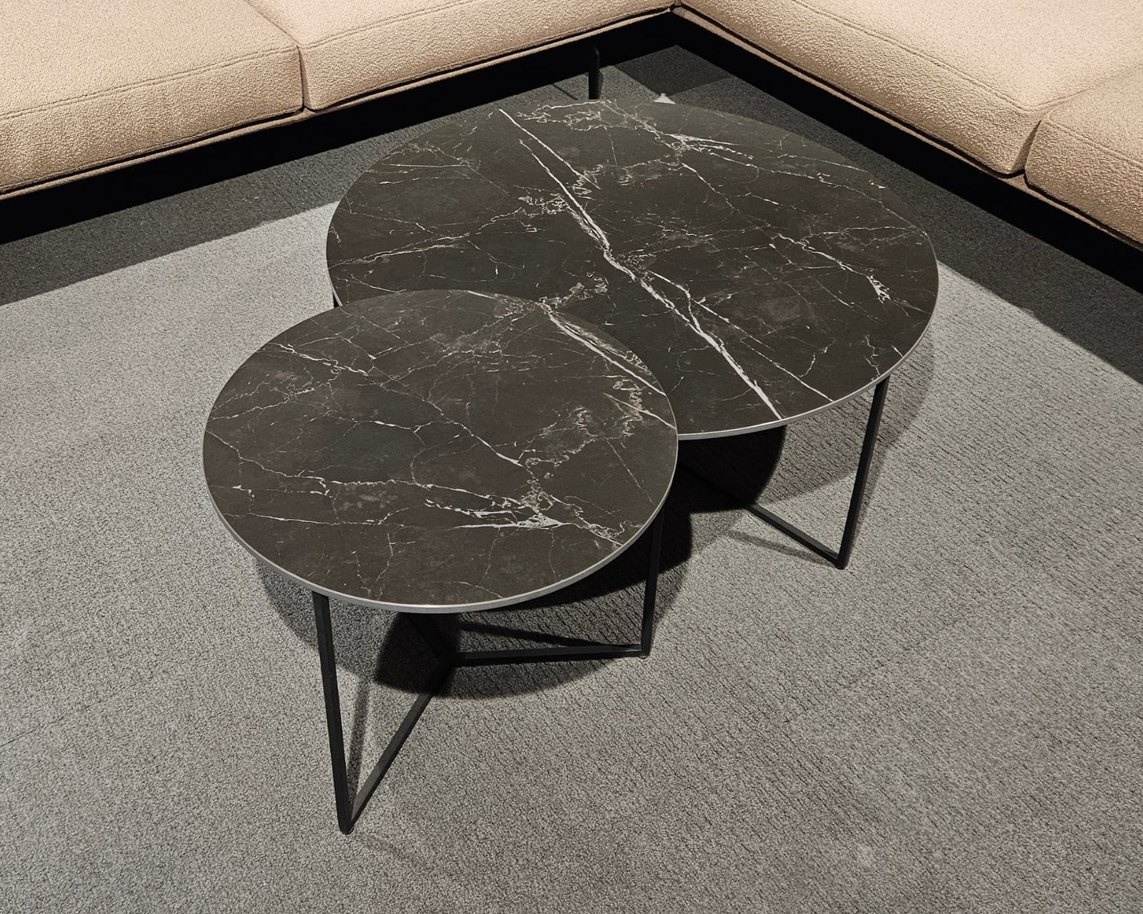 salontafelset akante keramiek marquina