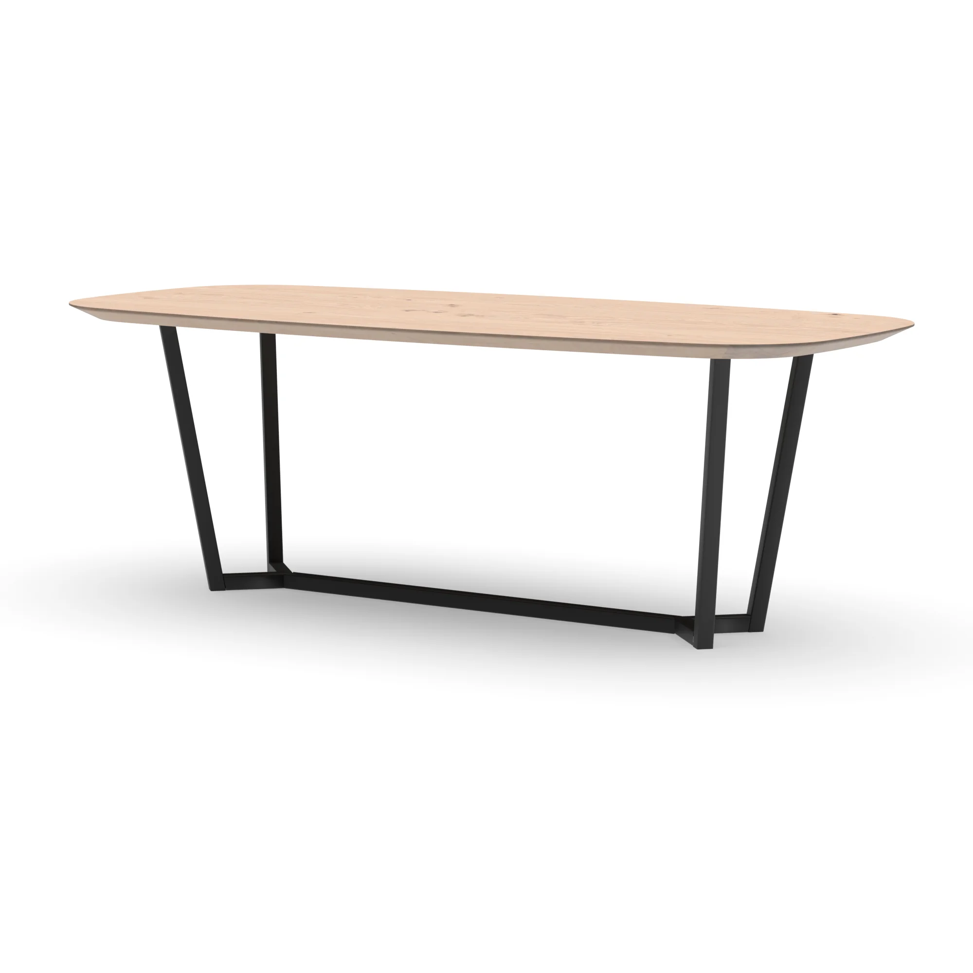 Deens ovale eikenhouten tafel Lissabon staal — studio