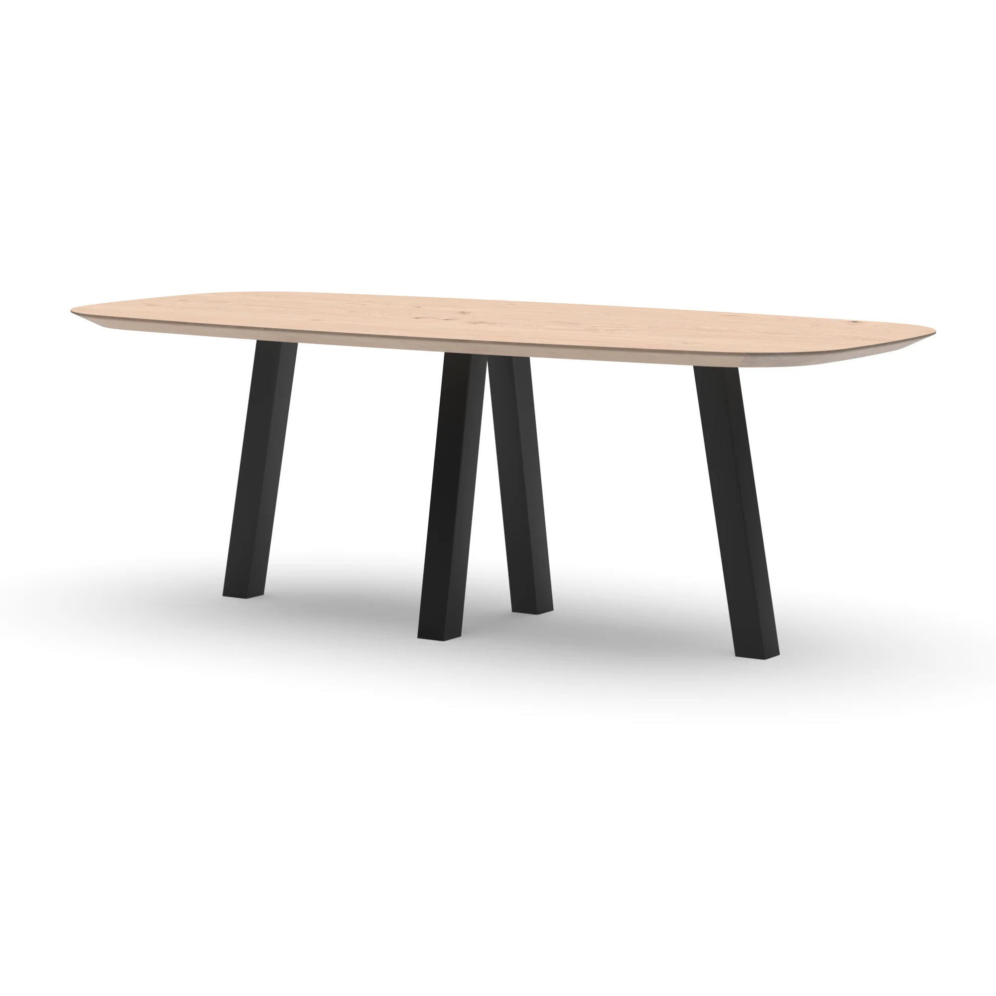 Deens ovale eikenhouten tafel Praag staal — studio