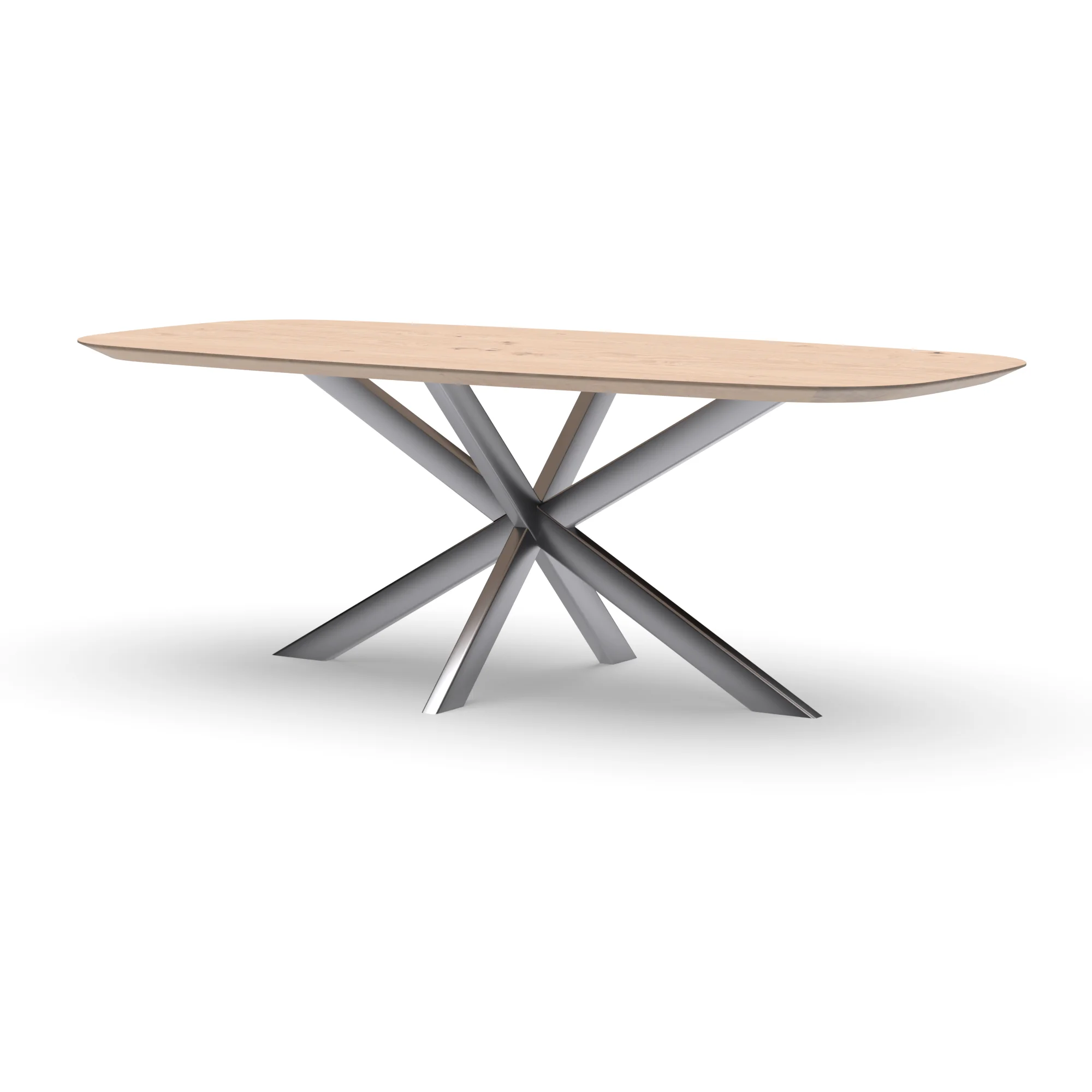 Deens ovale eikenhouten tafel Riga 80x40 RVS — studio