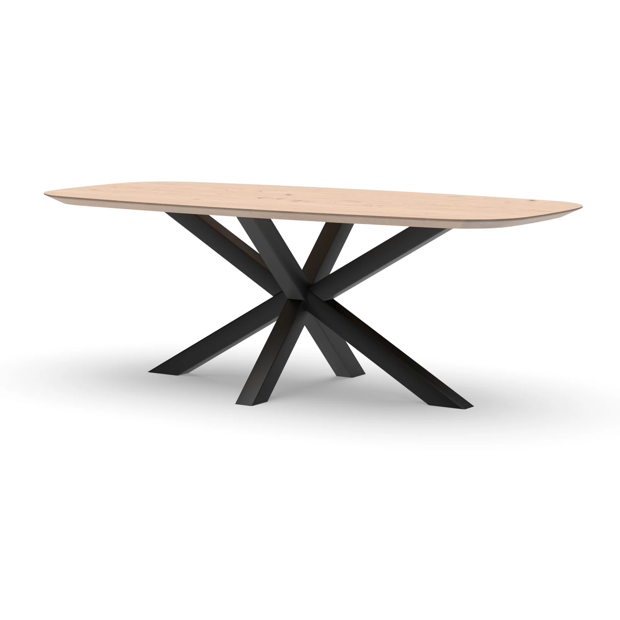 Deens ovale eikenhouten tafel Riga 80x80 staal — studio