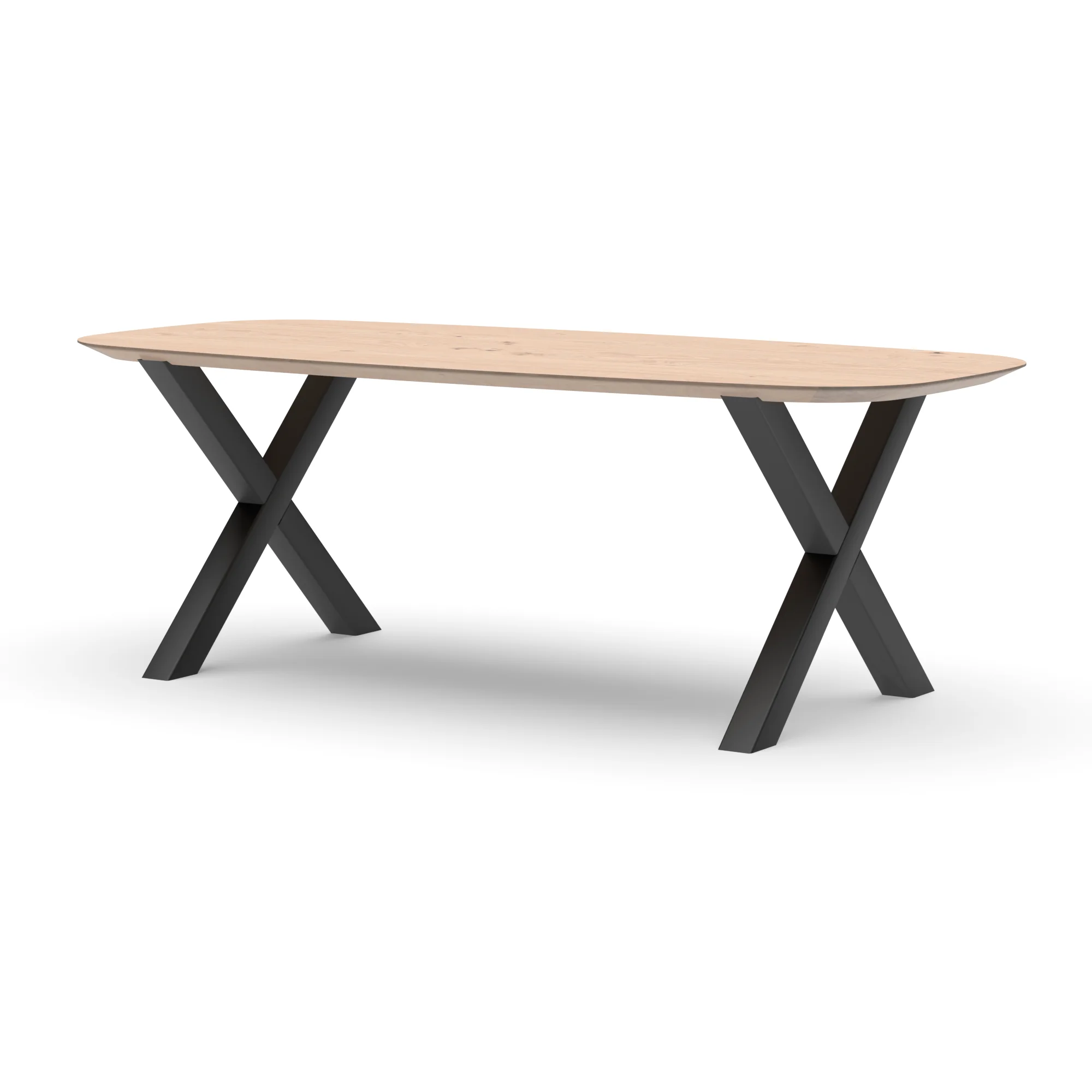 Deens ovale eikenhouten tafel Sydney staal — studio