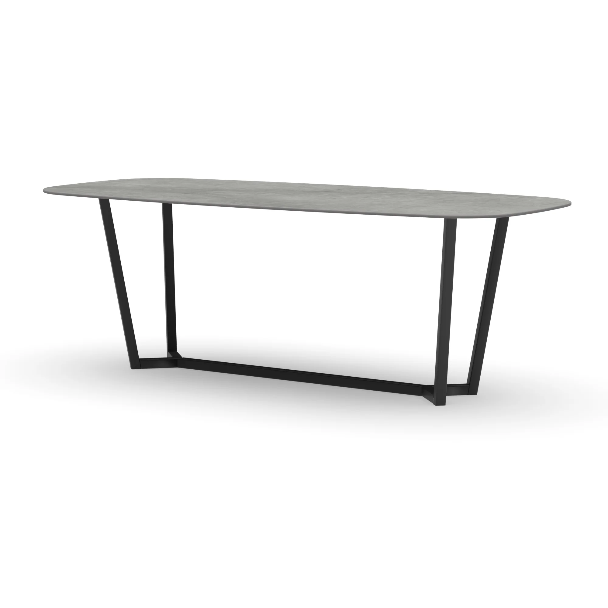 Deens ovale keramieken tafel Lissabon staal — studio