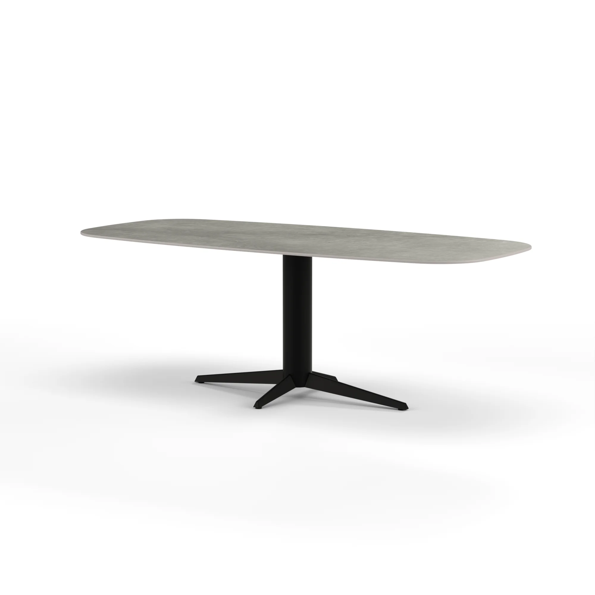 Deens ovale keramieken tafel Londen staal — studio