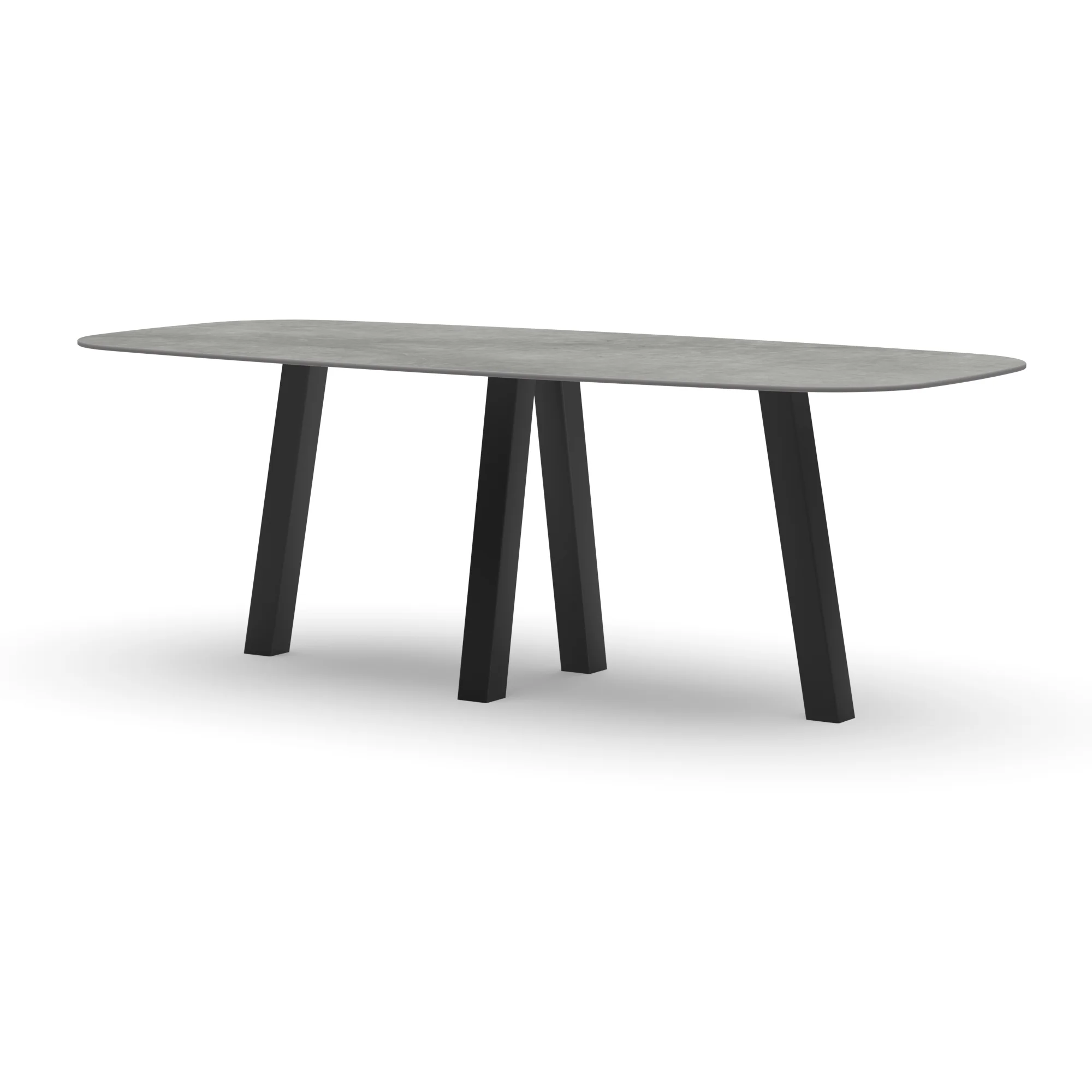 Deens ovale keramieken tafel Praag staal — studio