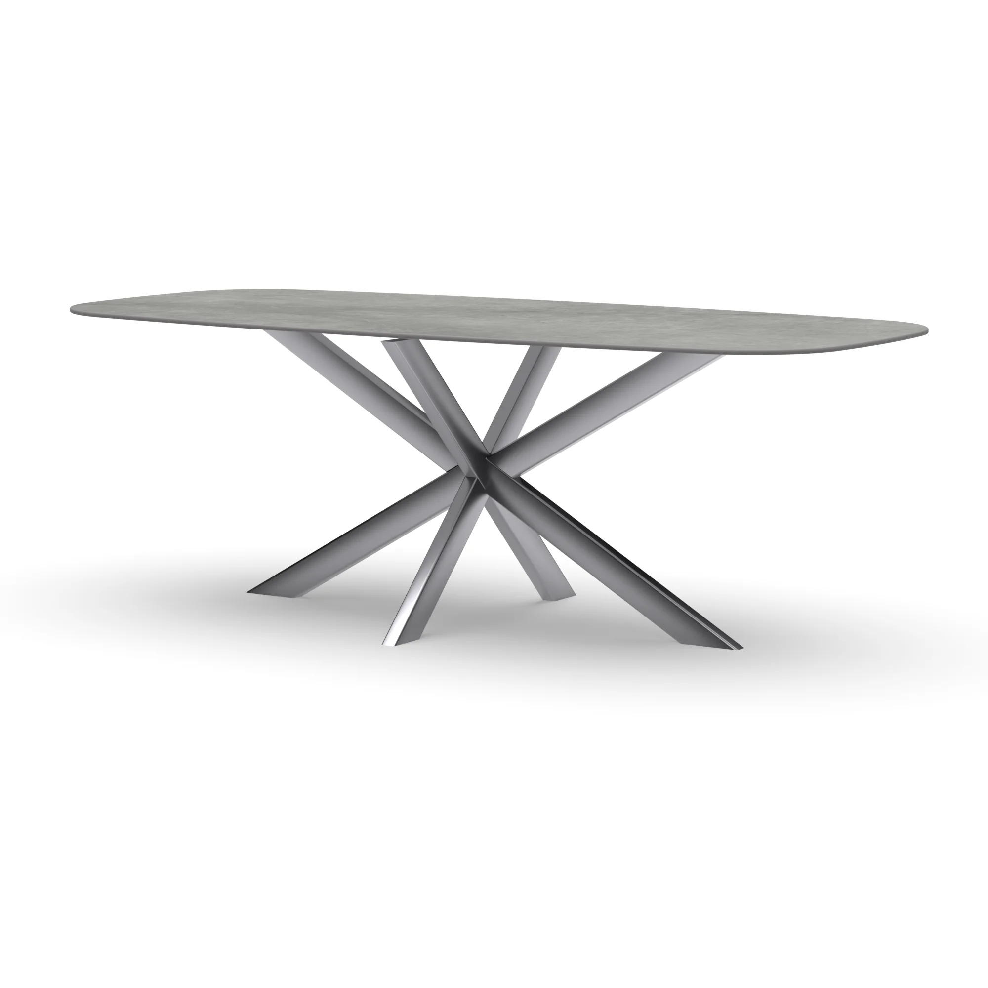 Deens ovale keramieken tafel Riga 80x40 RVS — studio