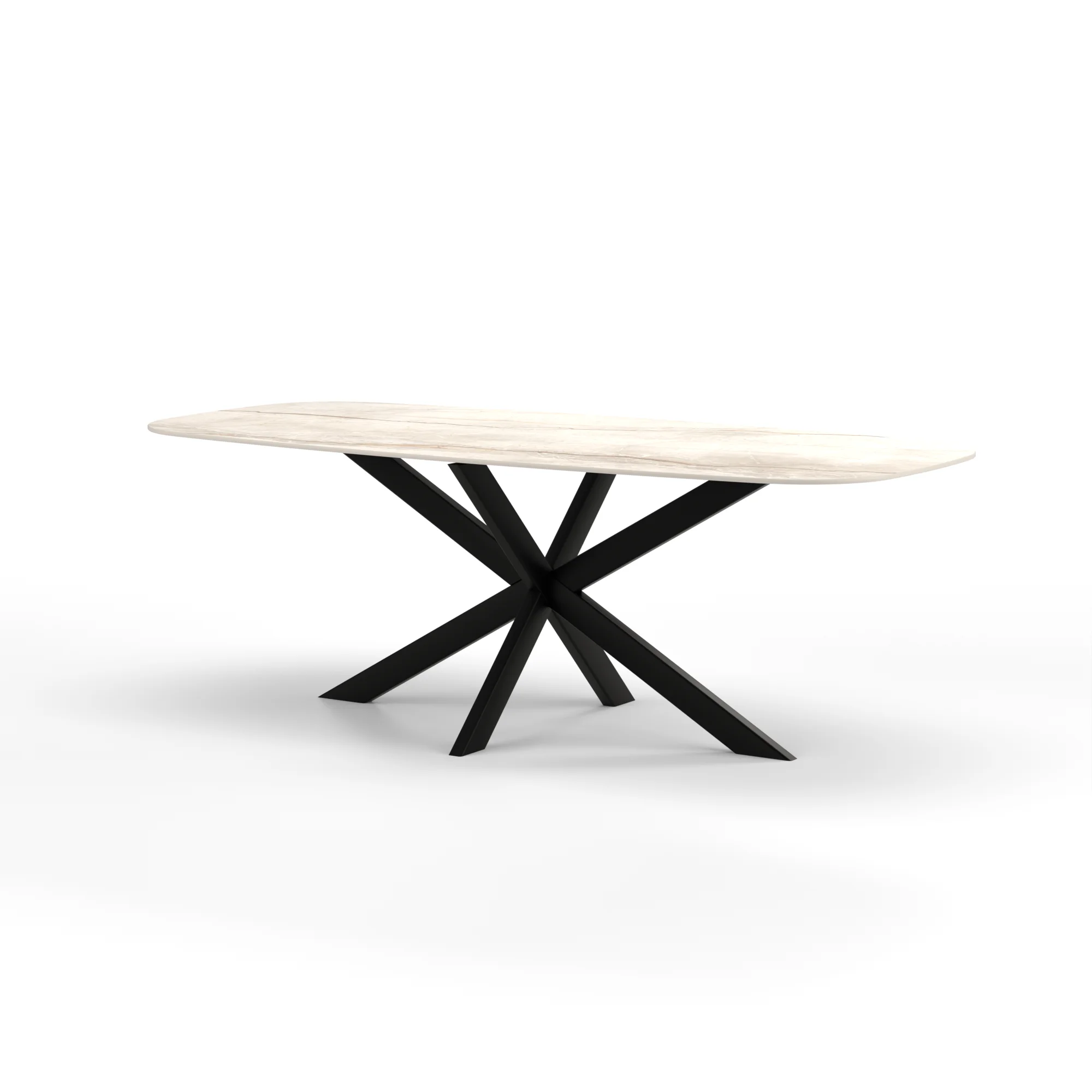 Deens ovale keramieken tafel Riga 80x40 staal