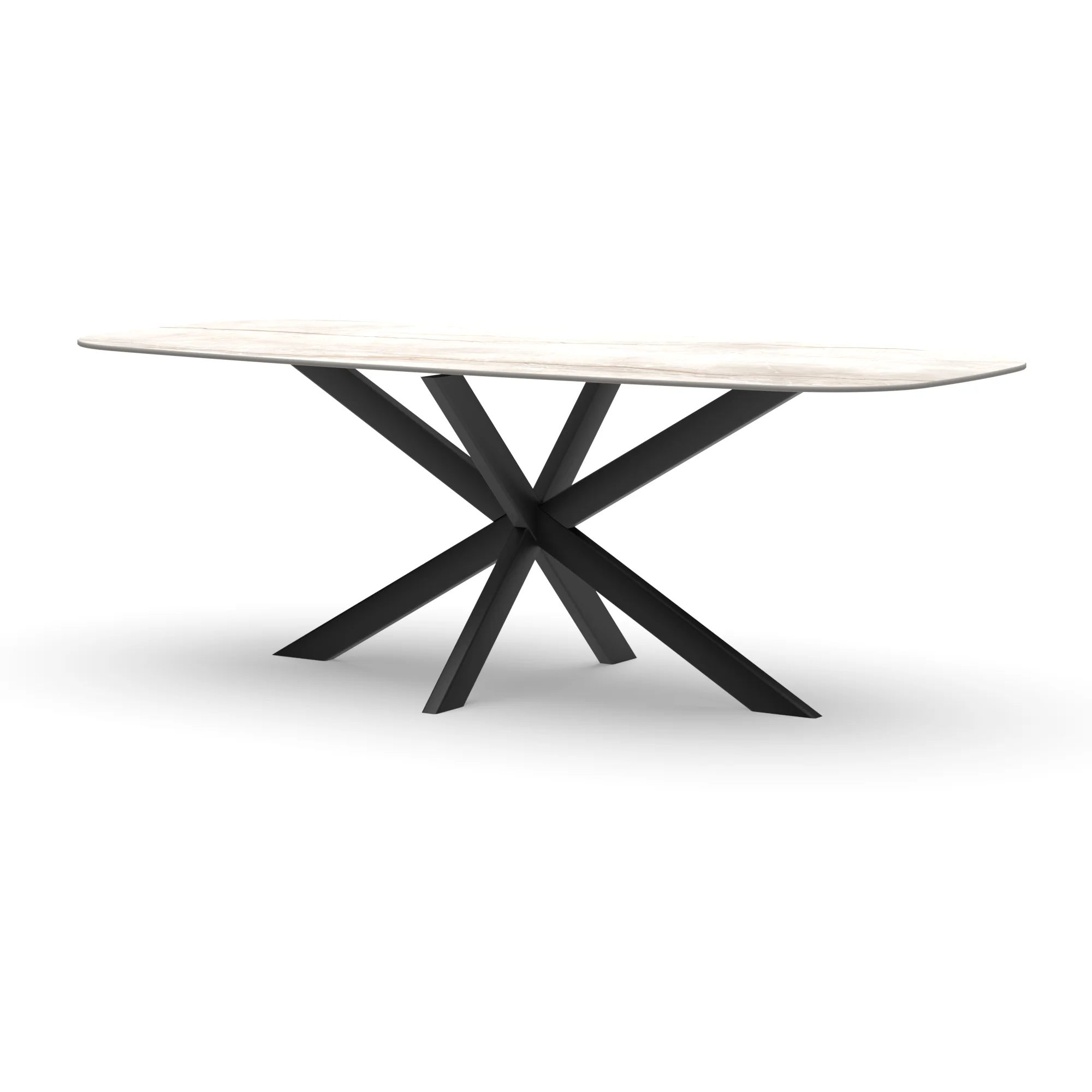 Deens ovale keramieken tafel Riga 80x40 staal — studio