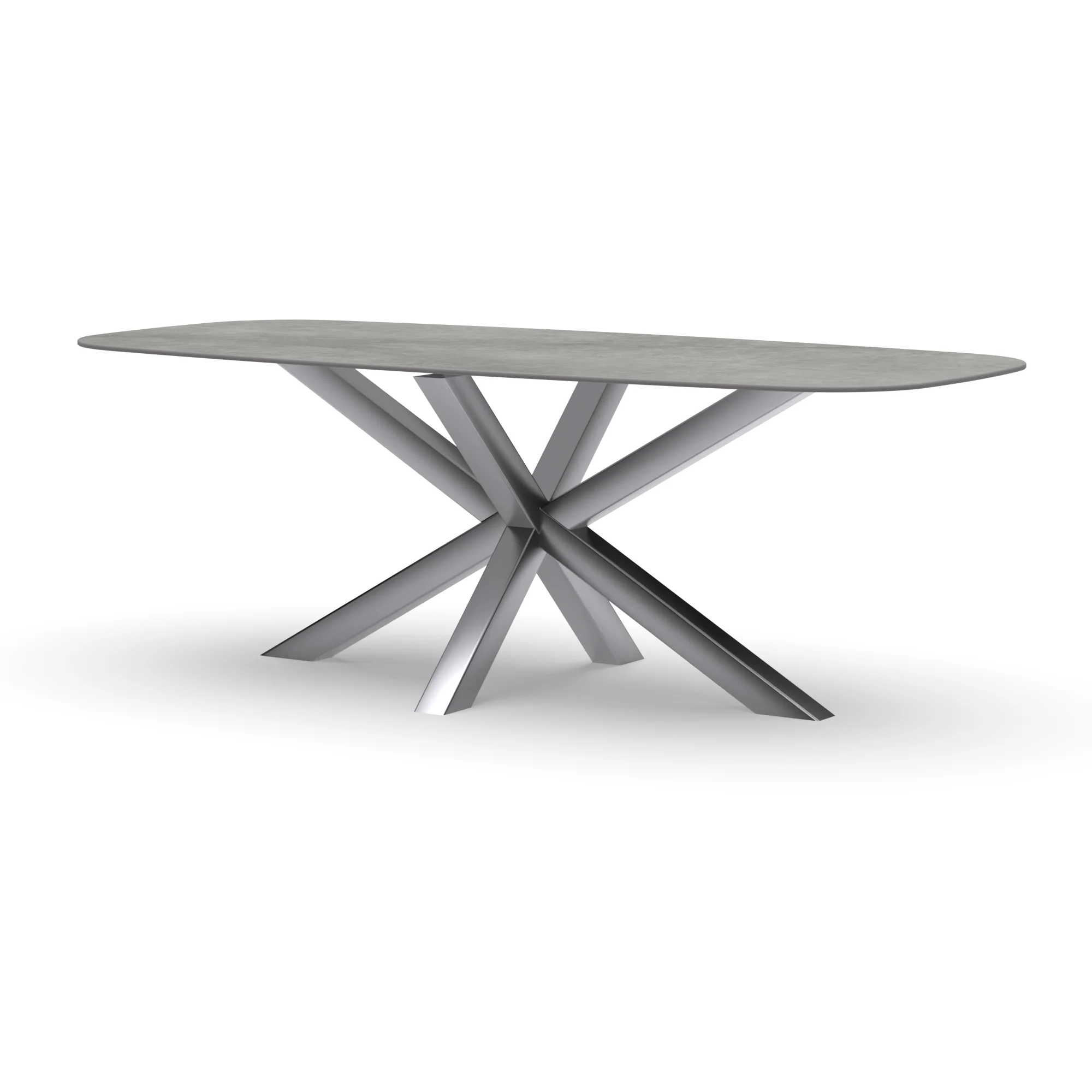 Deens ovale keramieken tafel Riga 80x80 RVS — studio