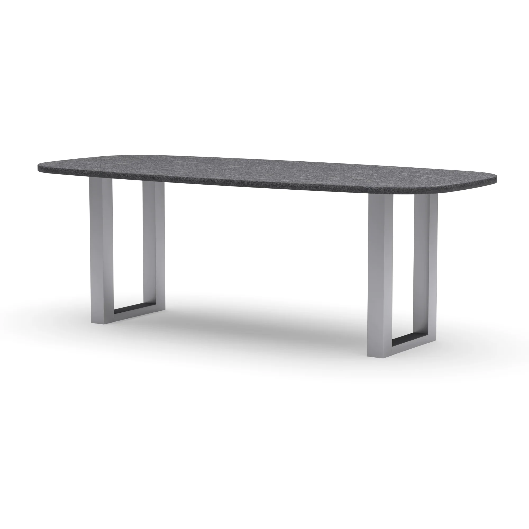 Deens ovale granieten tafel Amsterdam RVS — studio