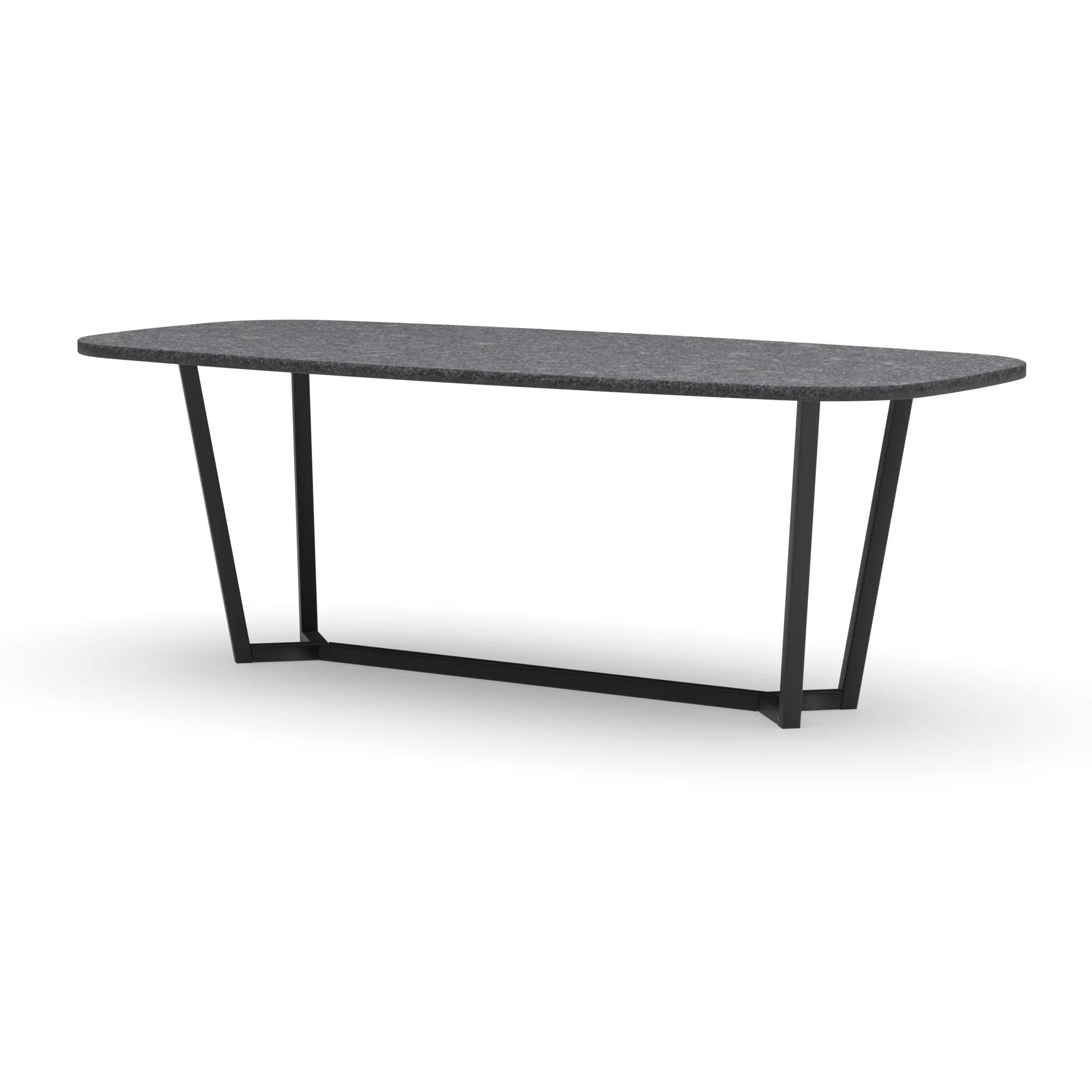 Deens ovale granieten tafel Lissabon staal — studio