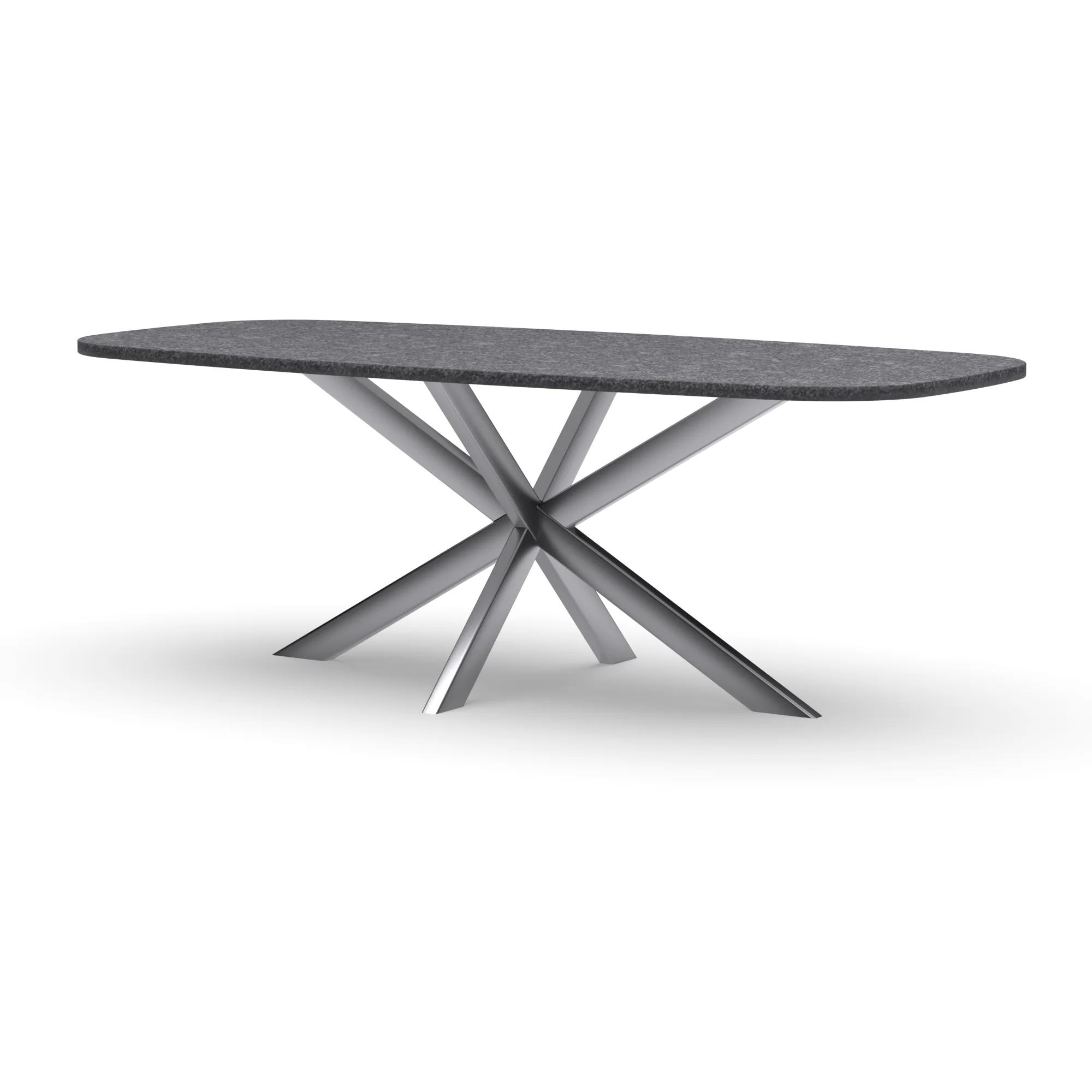 Deens ovale granieten tafel Riga 80x40 RVS — studio