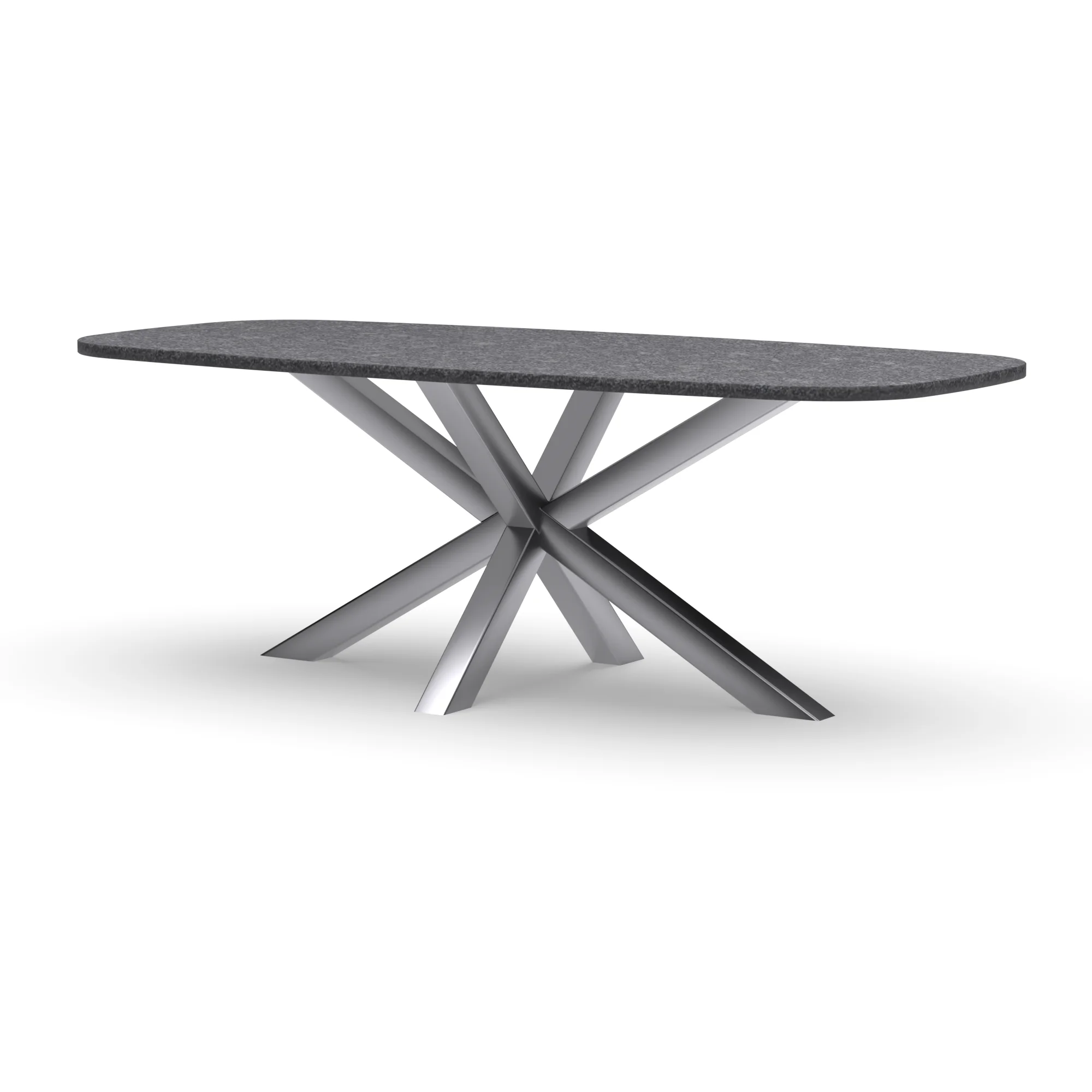 Deens ovale granieten tafel Riga 80x80 RVS — studio