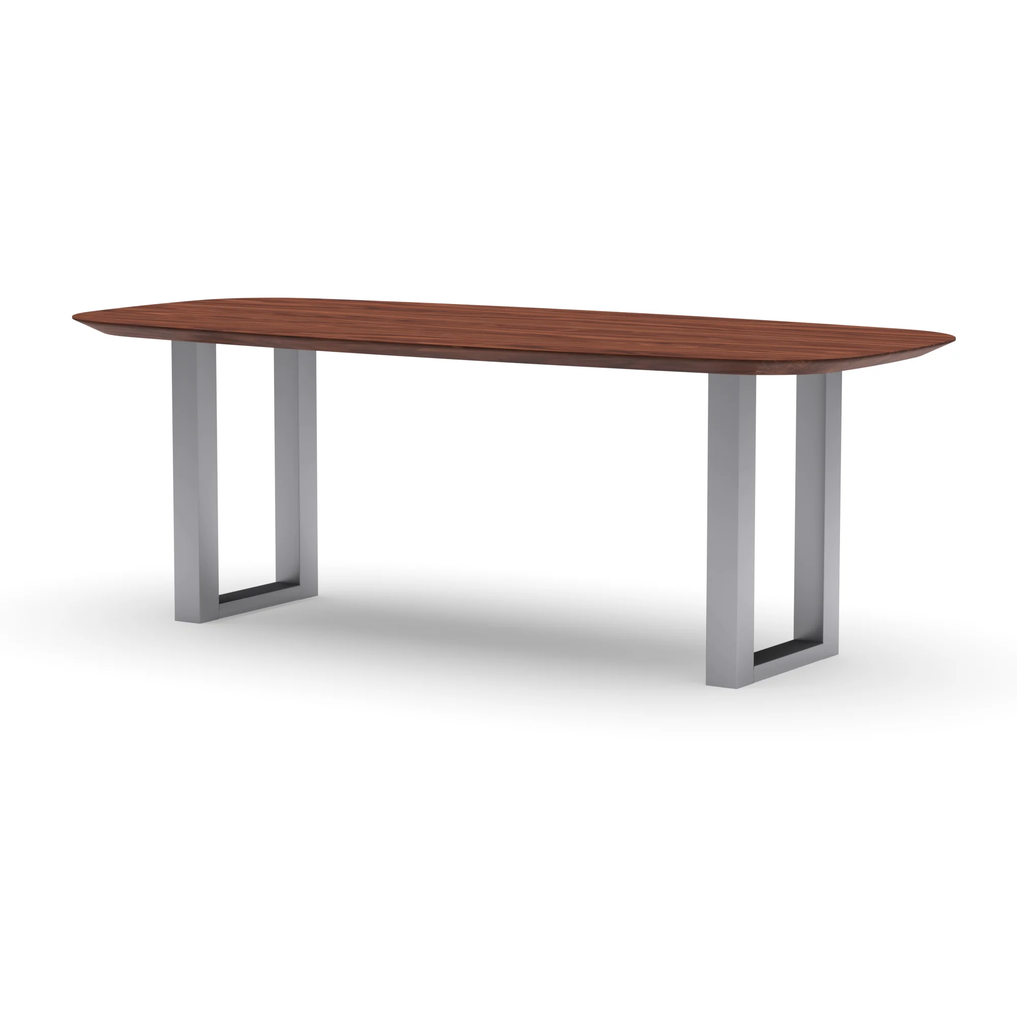 Deens ovale notenhouten tafel Amsterdam RVS — studio