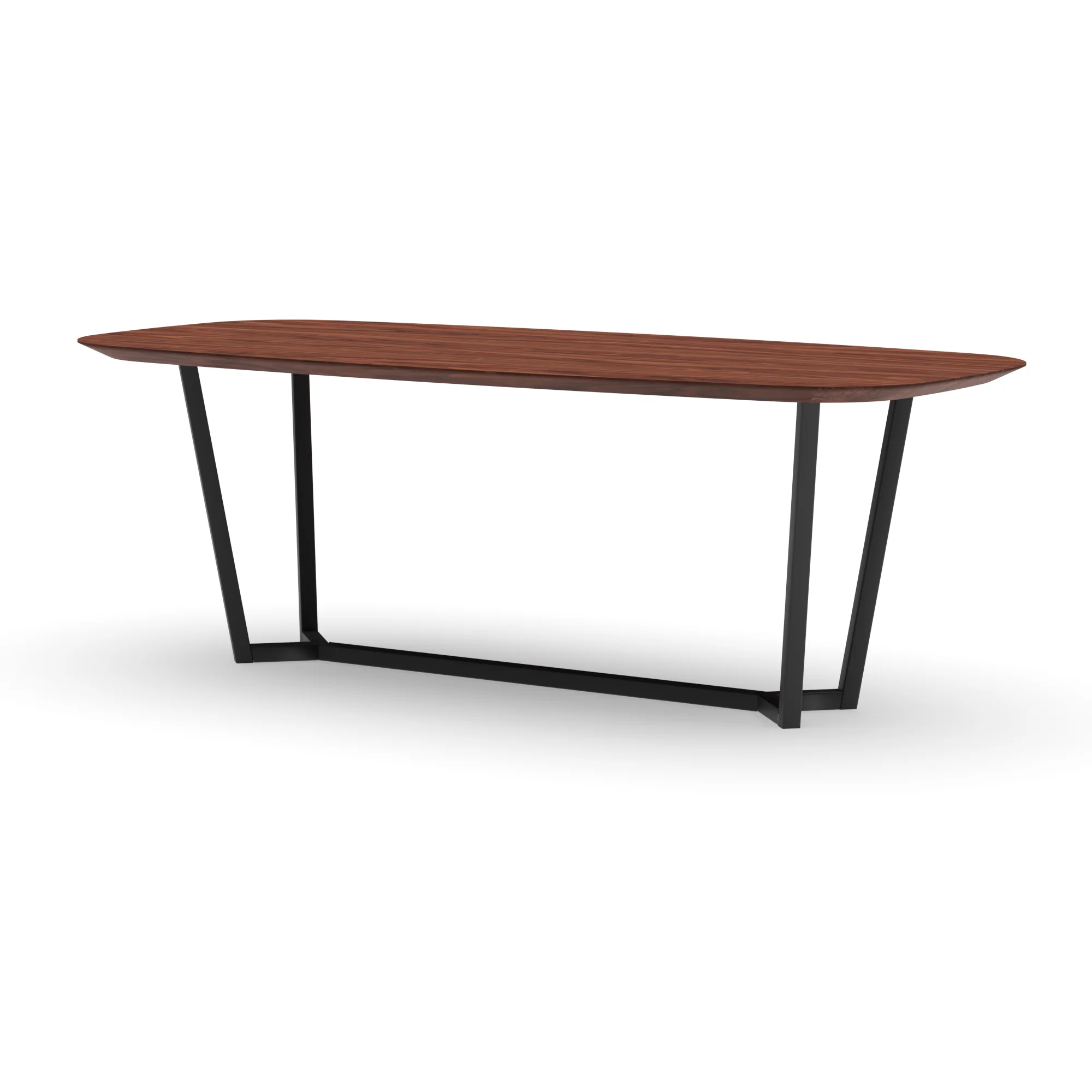 Deens ovale notenhouten tafel Lissabon staal — studio