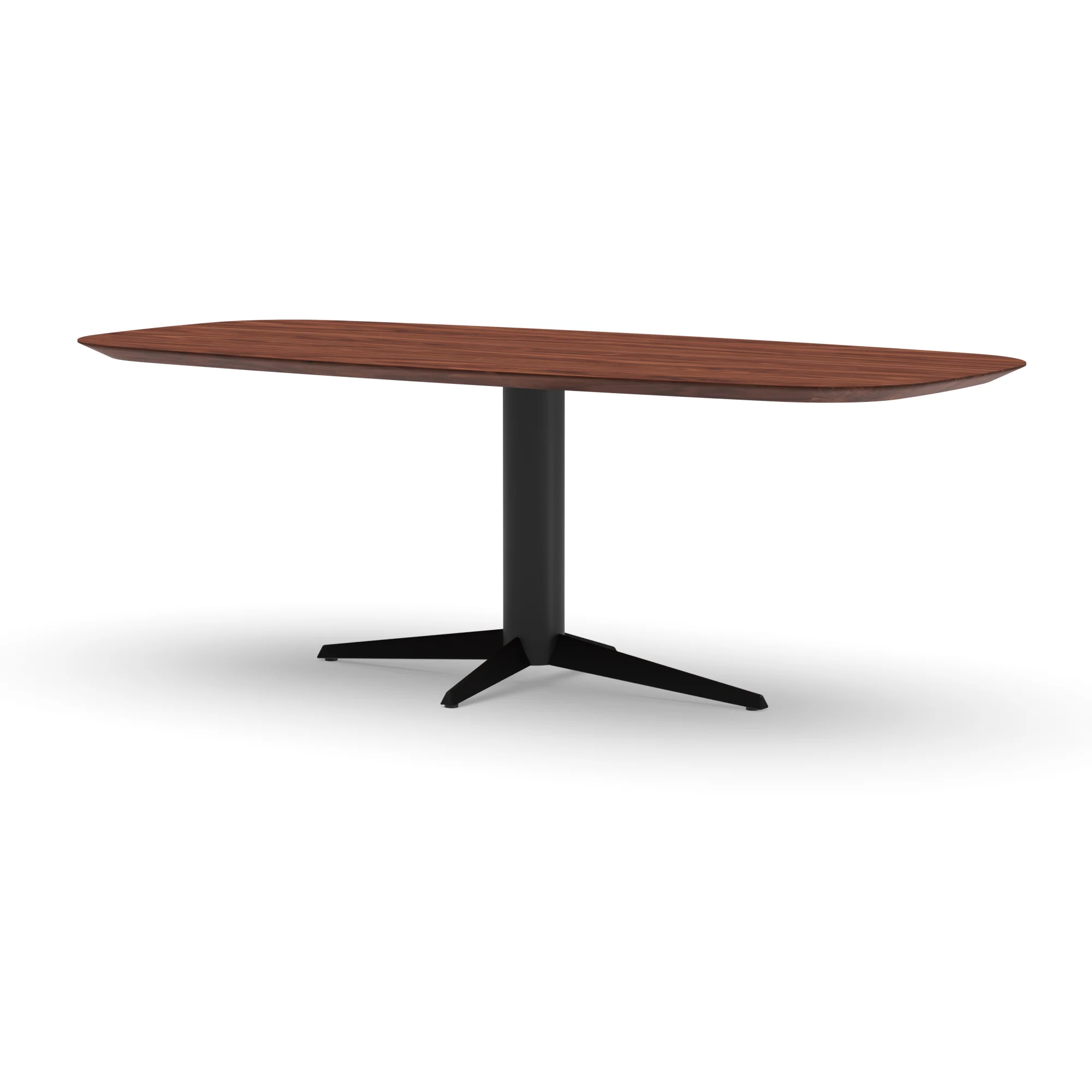 Deens ovale notenhouten tafel Londen staal — studio