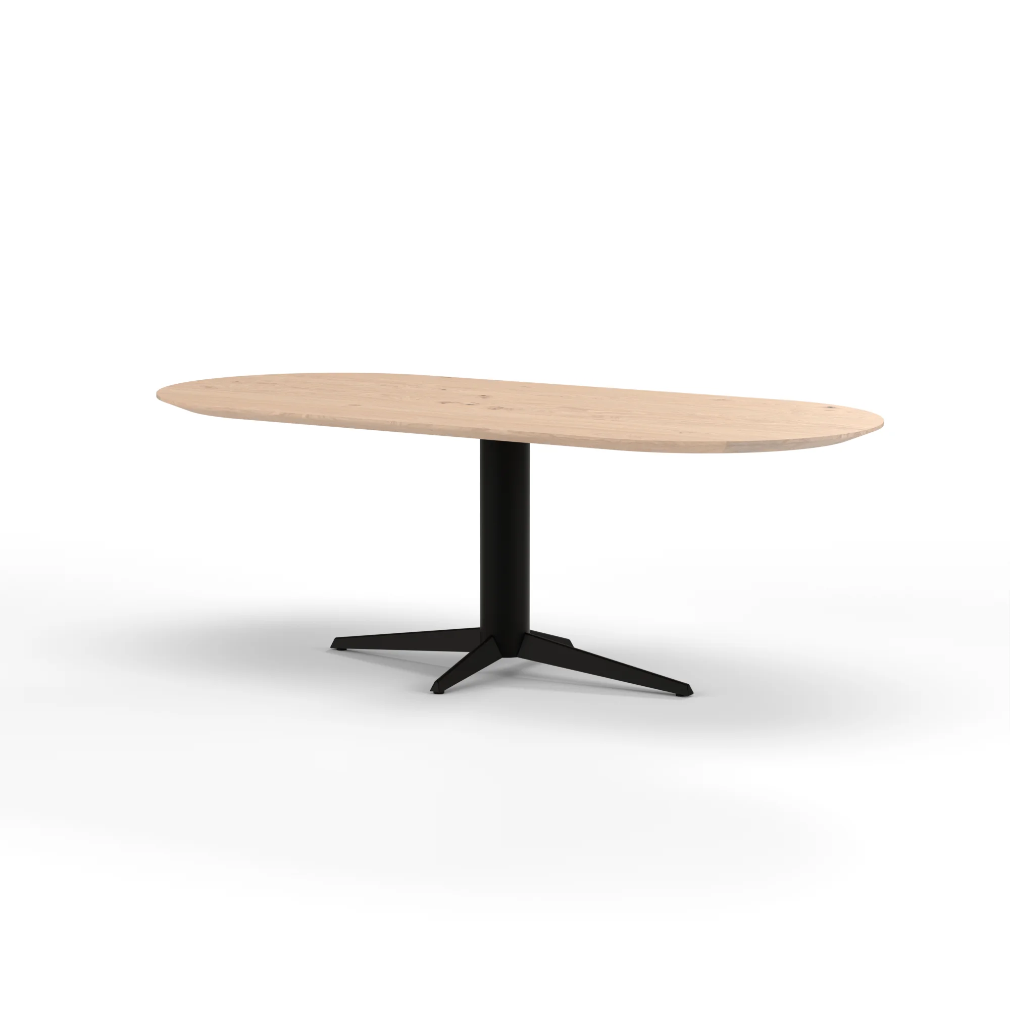 Halve cirkel eikenhouten tafel Londen staal — studio