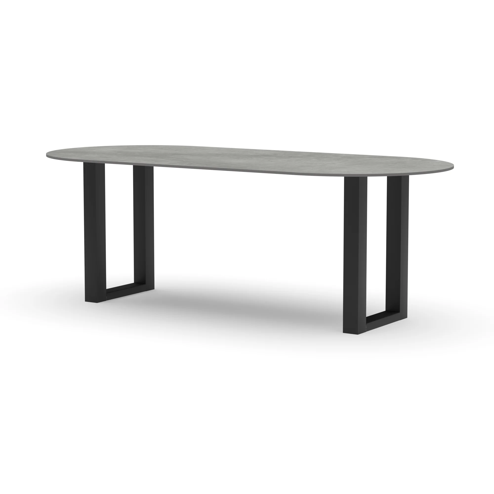 Halve cirkel keramieken tafel Amsterdam staal — studio