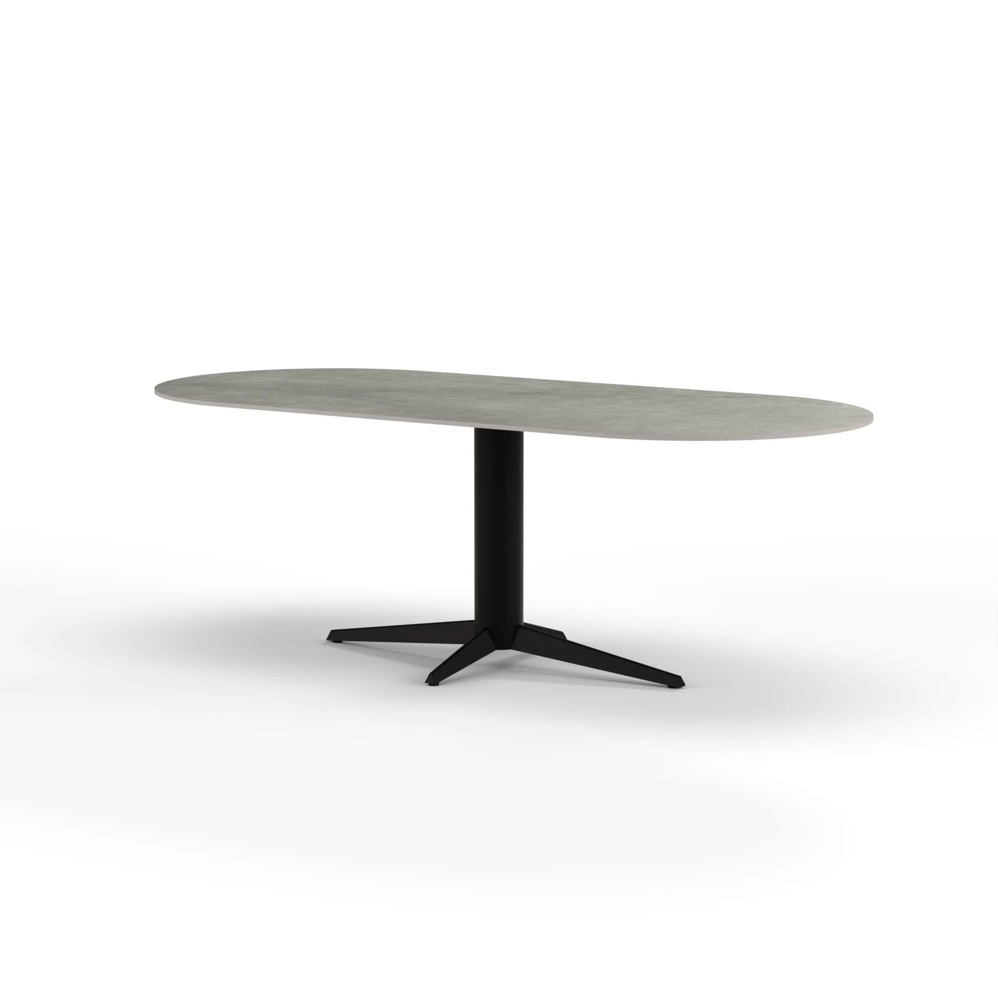 Halve cirkel keramieken tafel Londen staal — studio