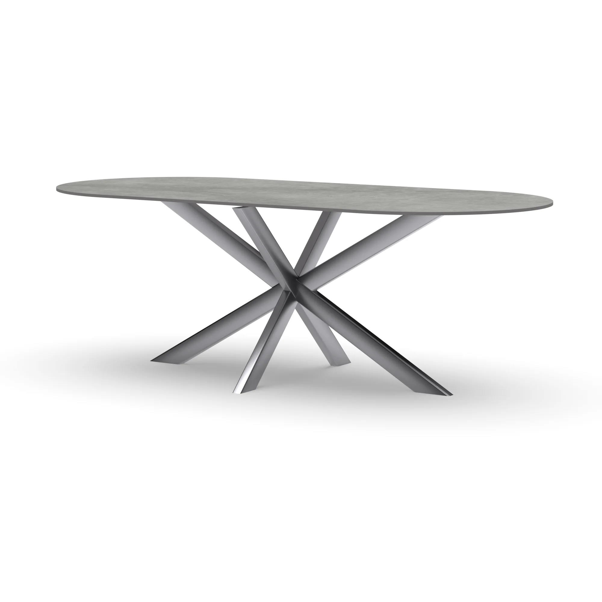 Halve cirkel keramieken tafel Riga 80x40 RVS — studio