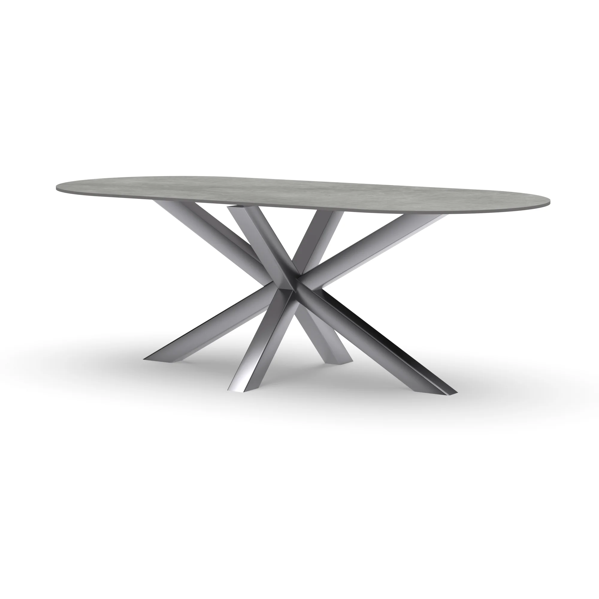 Halve cirkel keramieken tafel Riga 80x80 RVS — studio