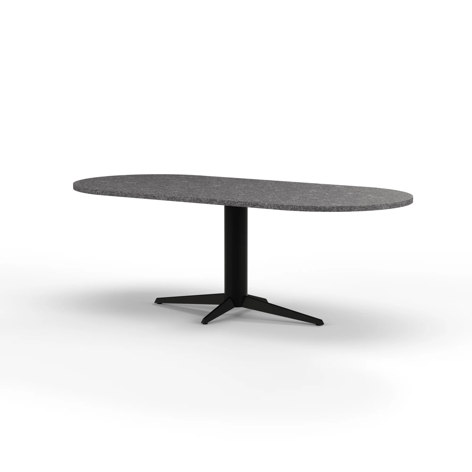 Halve cirkel granieten tafel Londen staal — studio
