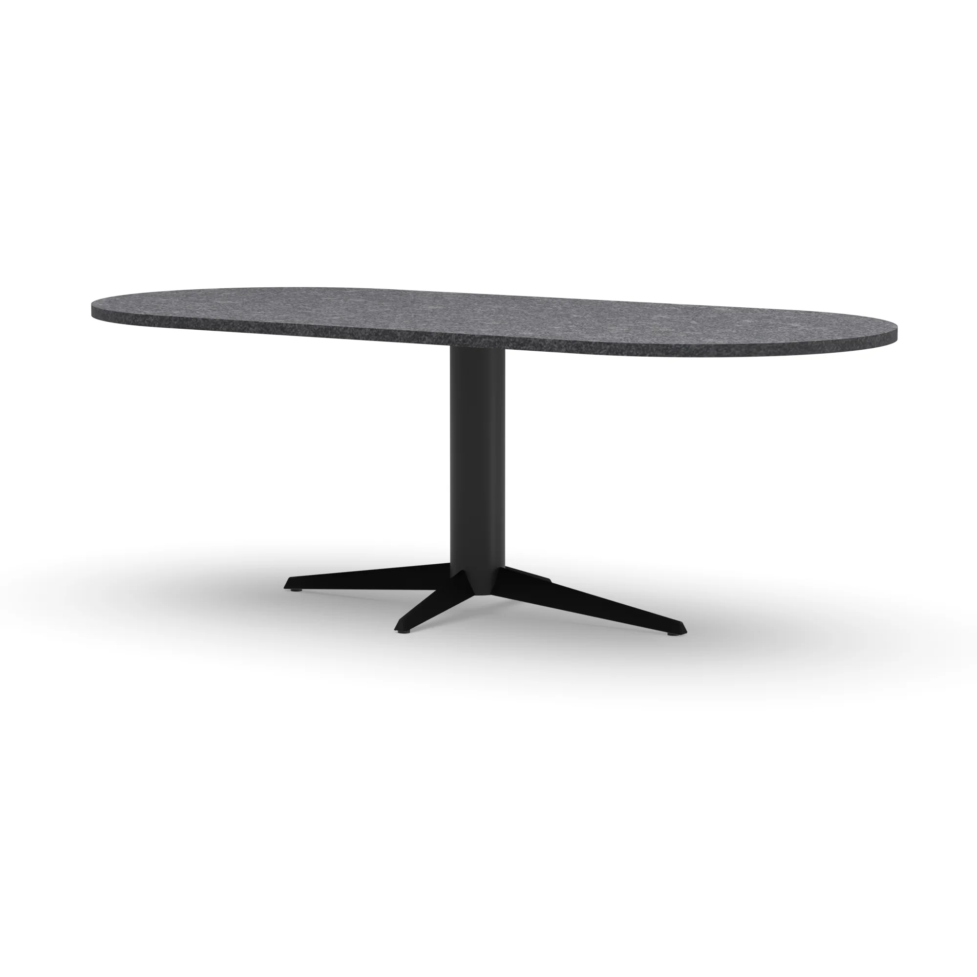 Halve cirkel granieten tafel Londen staal — studio