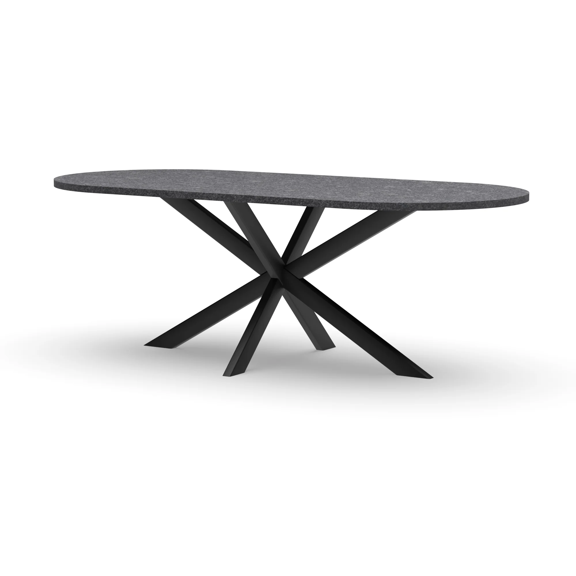 Halve cirkel granieten tafel Riga 80x40 staal — studio