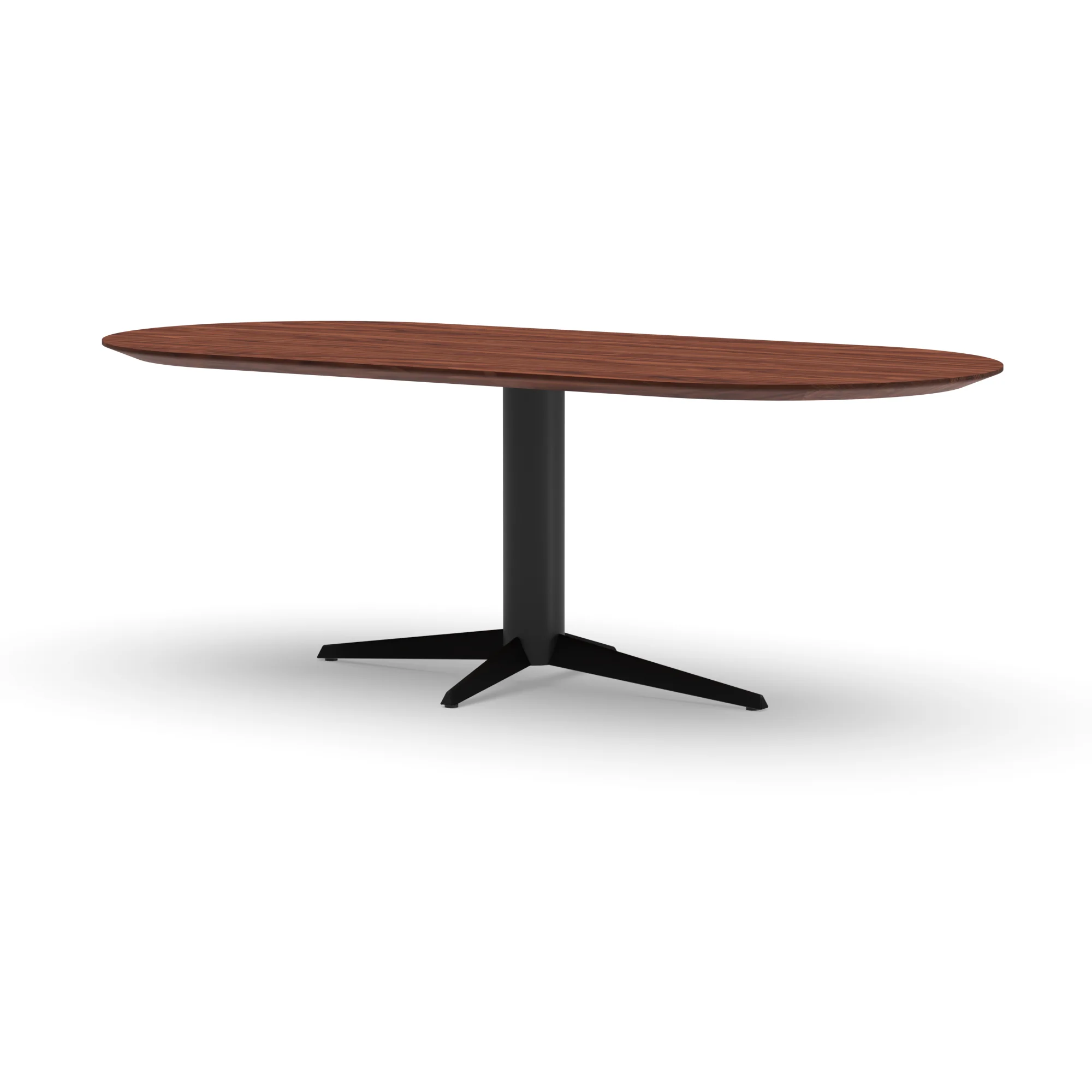 Halve cirkel notenhouten tafel Londen staal — studio