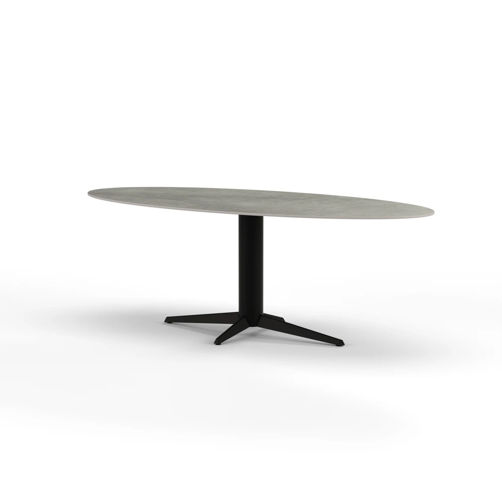 Ovale keramieken tafel Londen staal — studio
