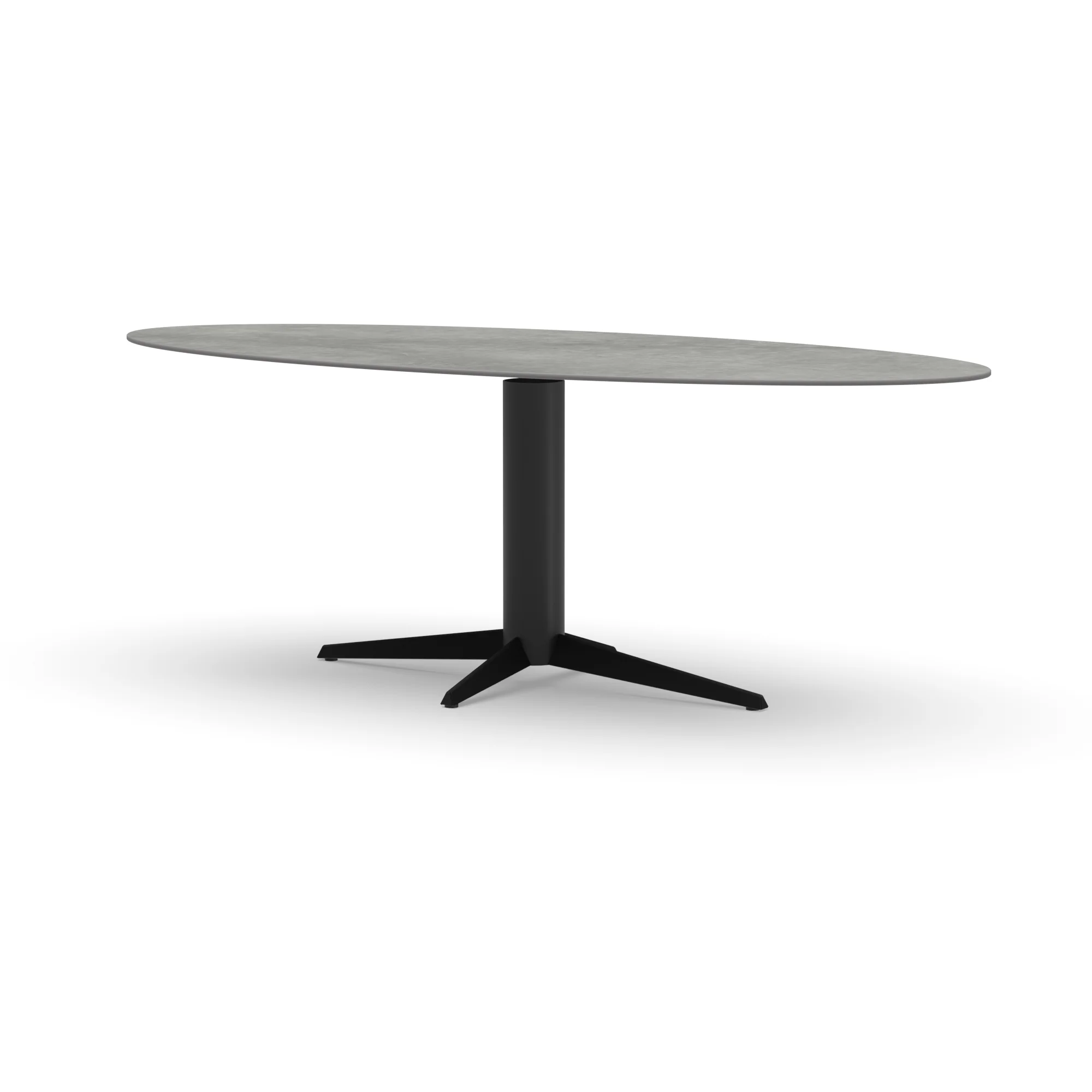 Ovale keramieken tafel Londen staal — studio