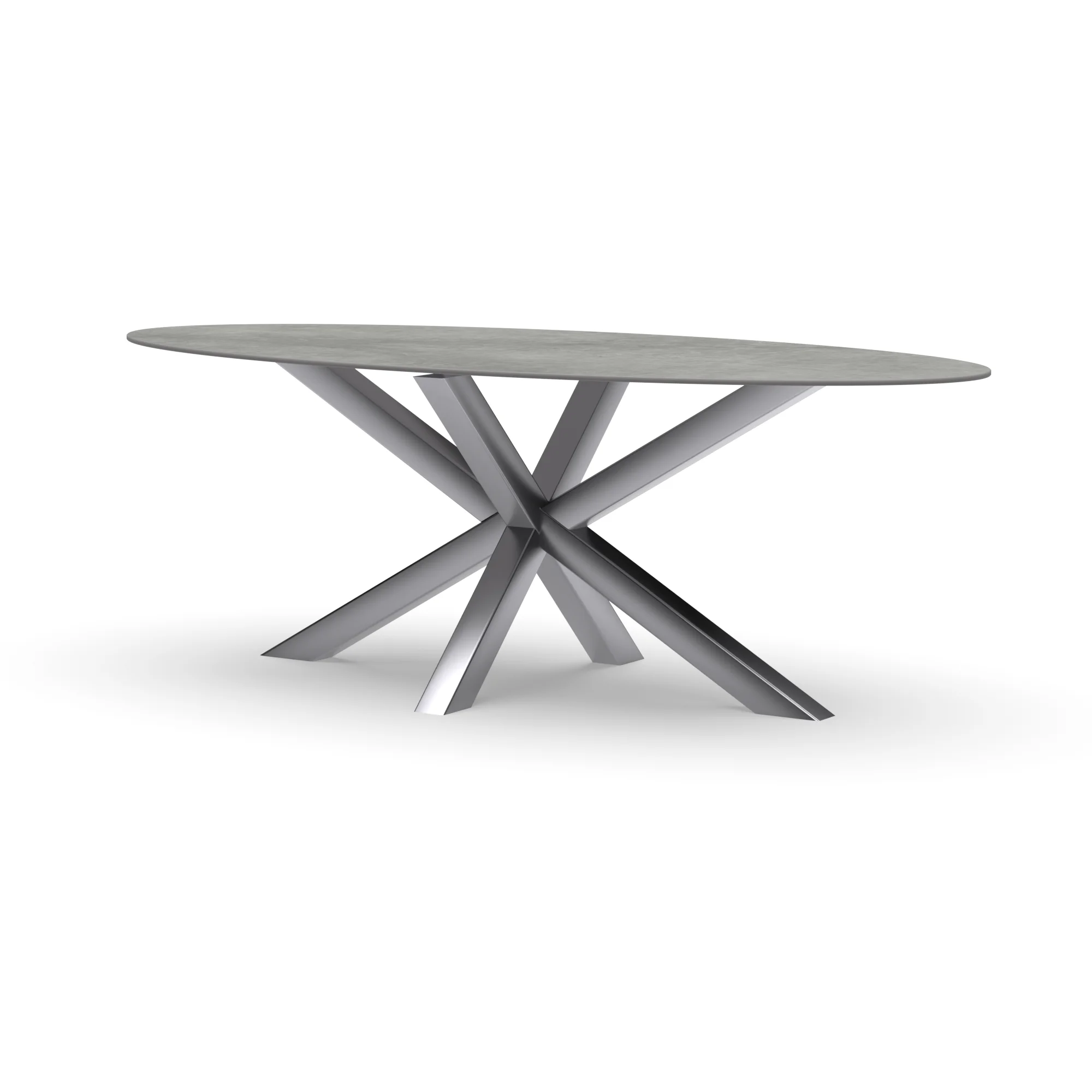 Ovale keramieken tafel Riga 80x80 RVS — studio