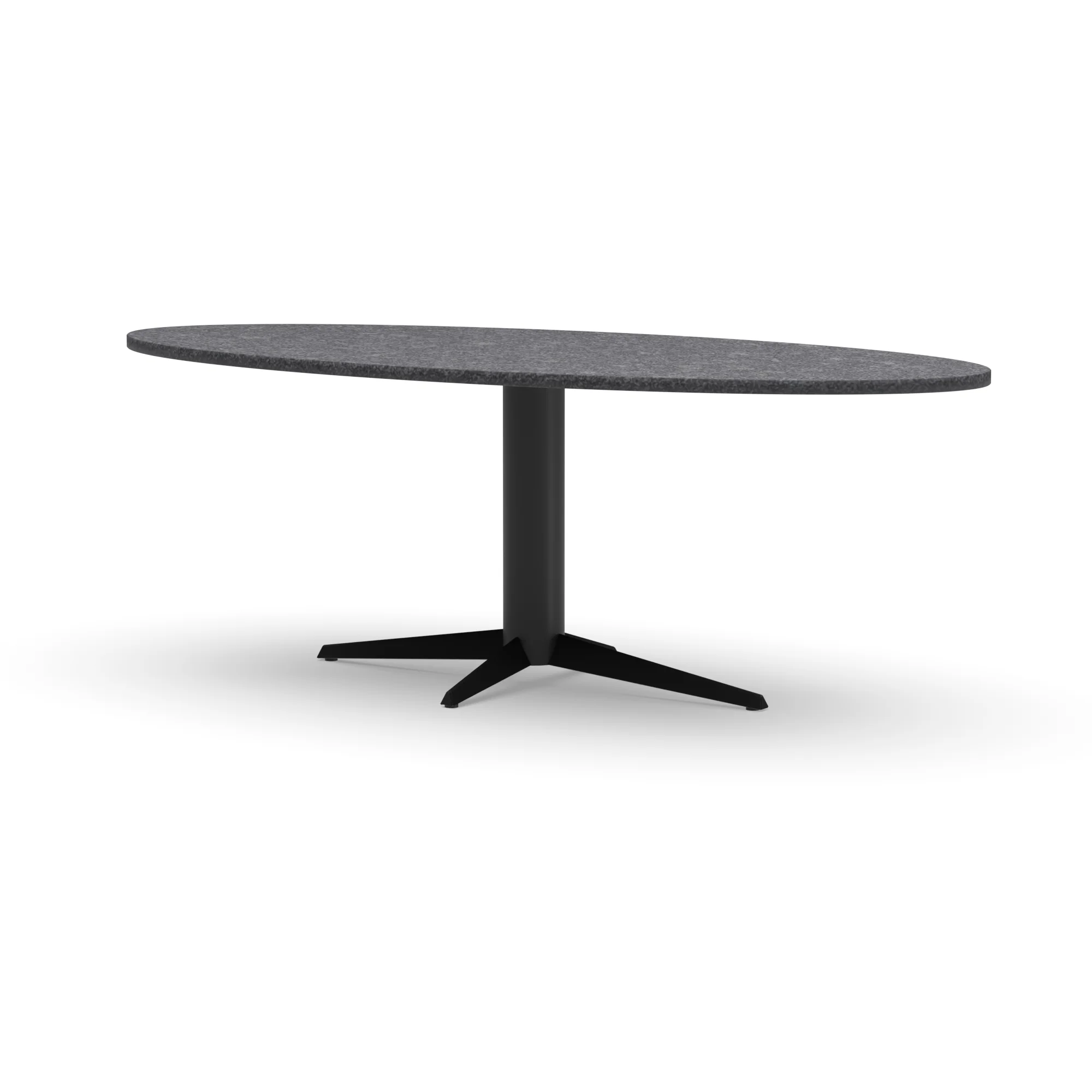 Ovale granieten tafel Londen staal — studio