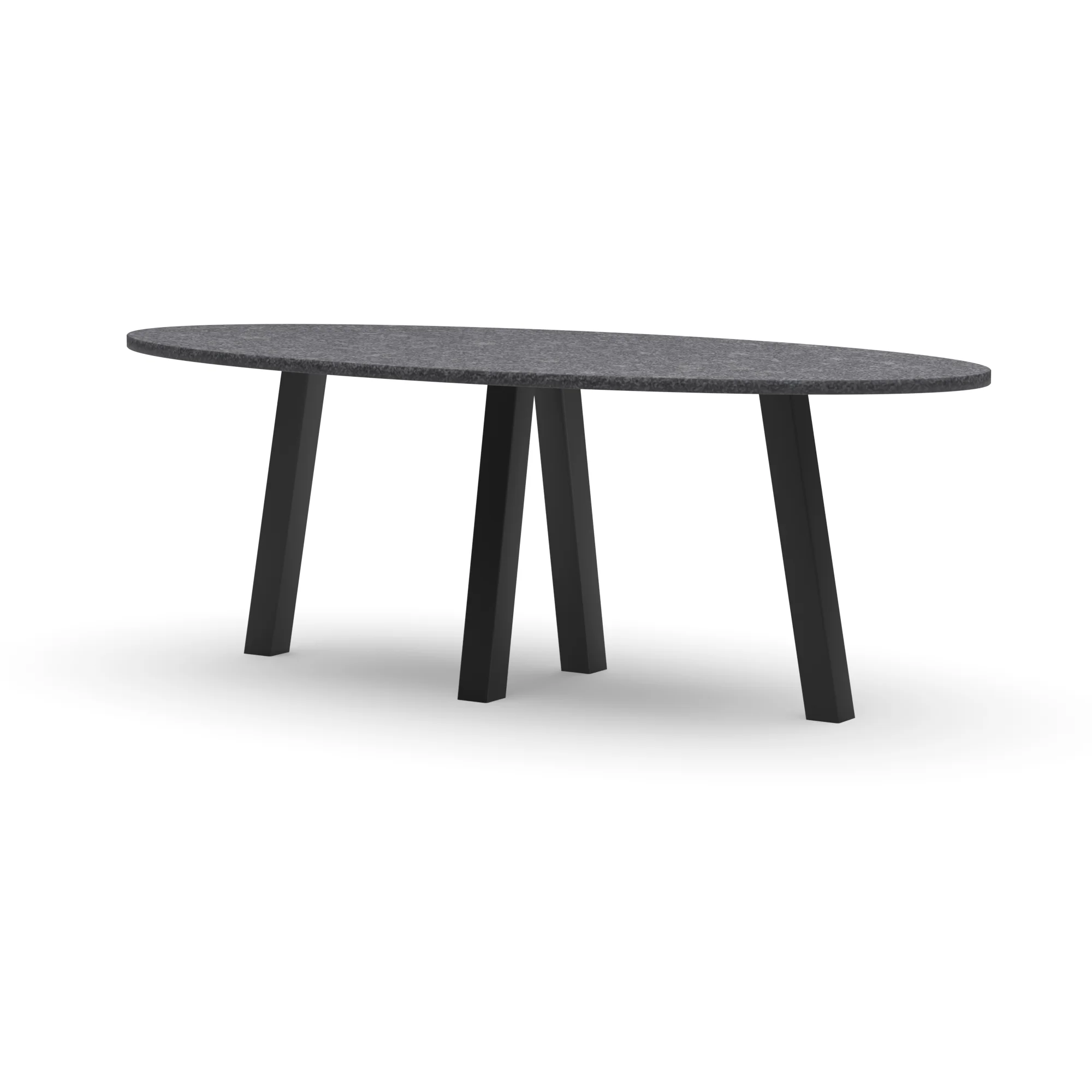 Ovale granieten tafel Praag staal — studio