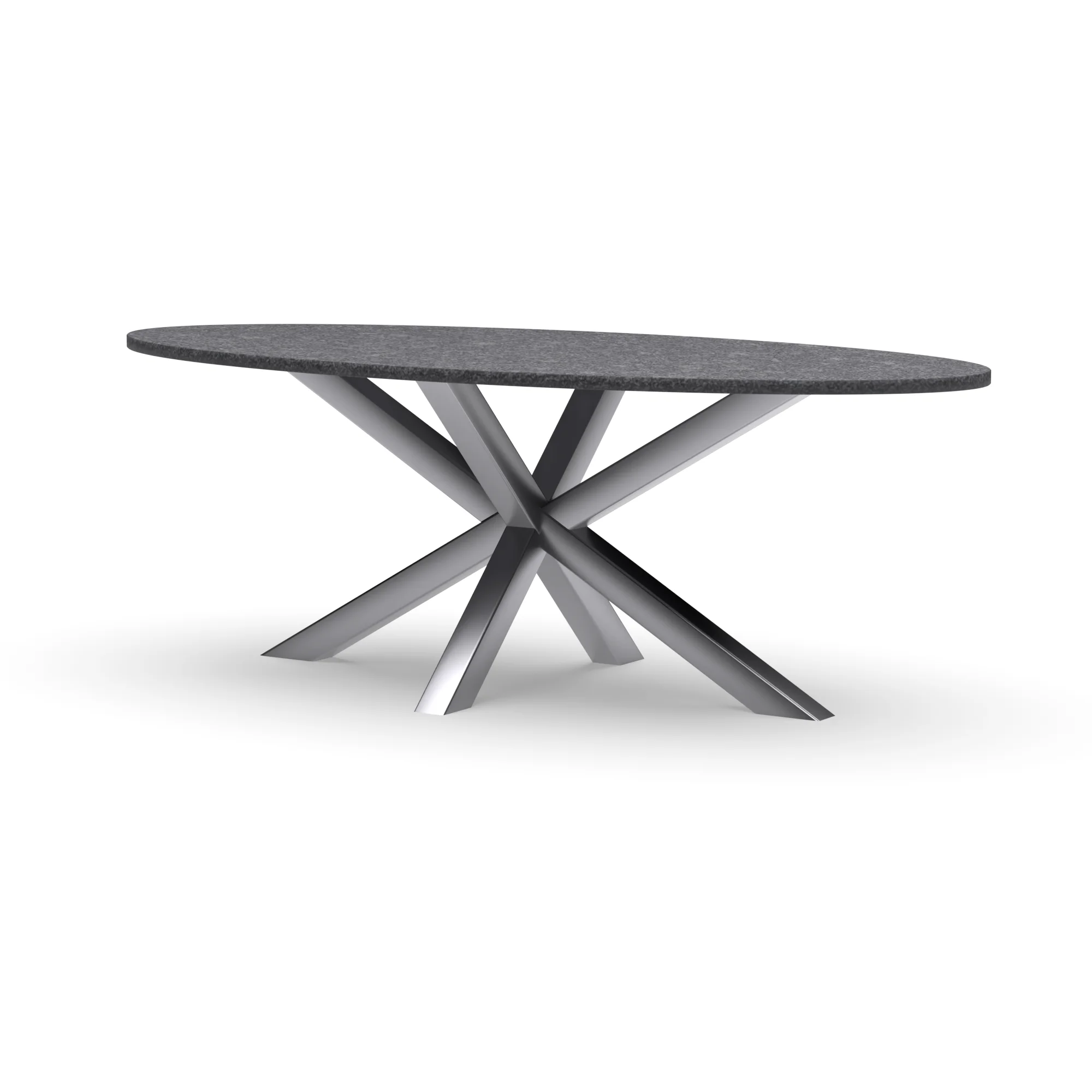 Ovale granieten tafel Riga 80x80 RVS — studio