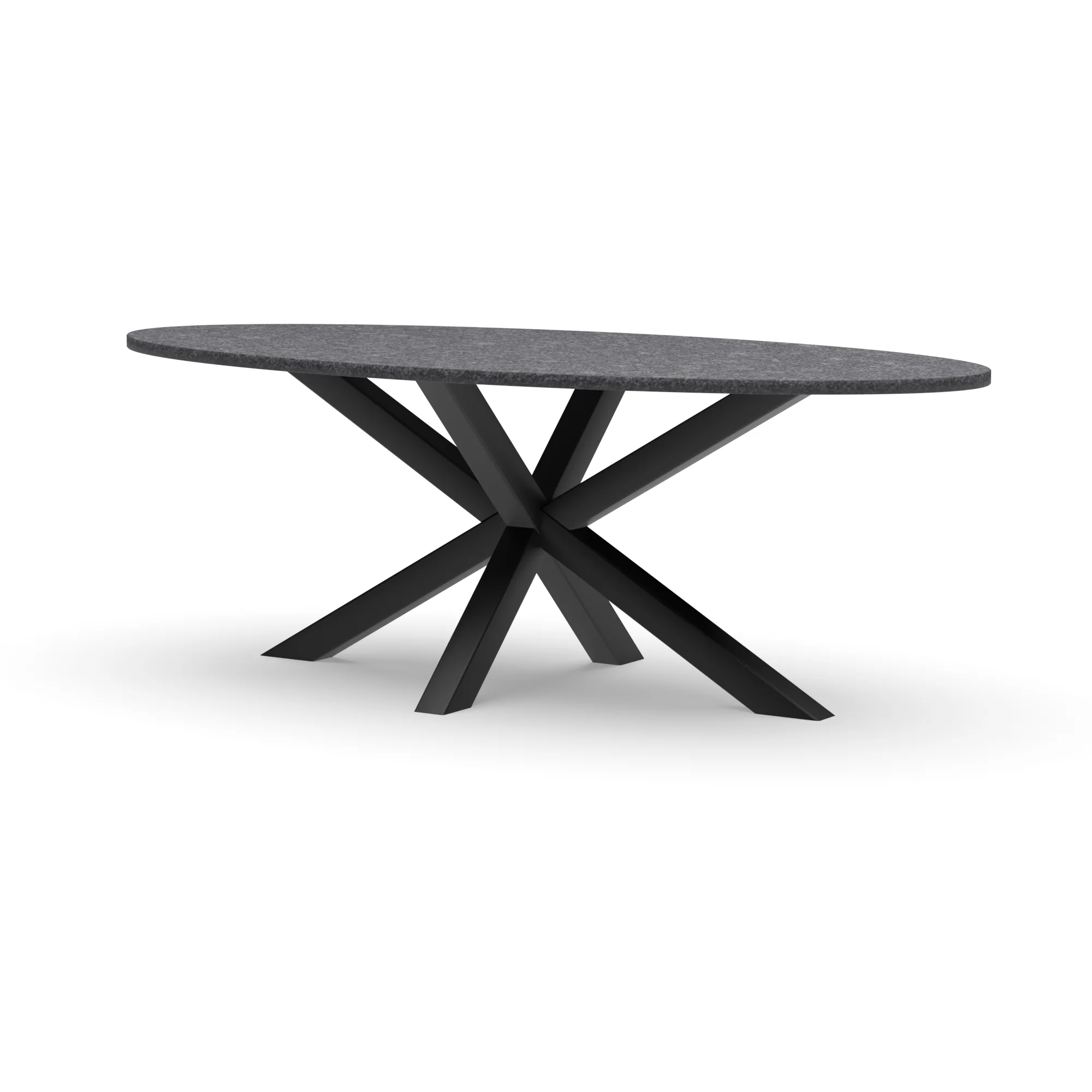 Ovale granieten tafel Riga 80x80 staal — studio