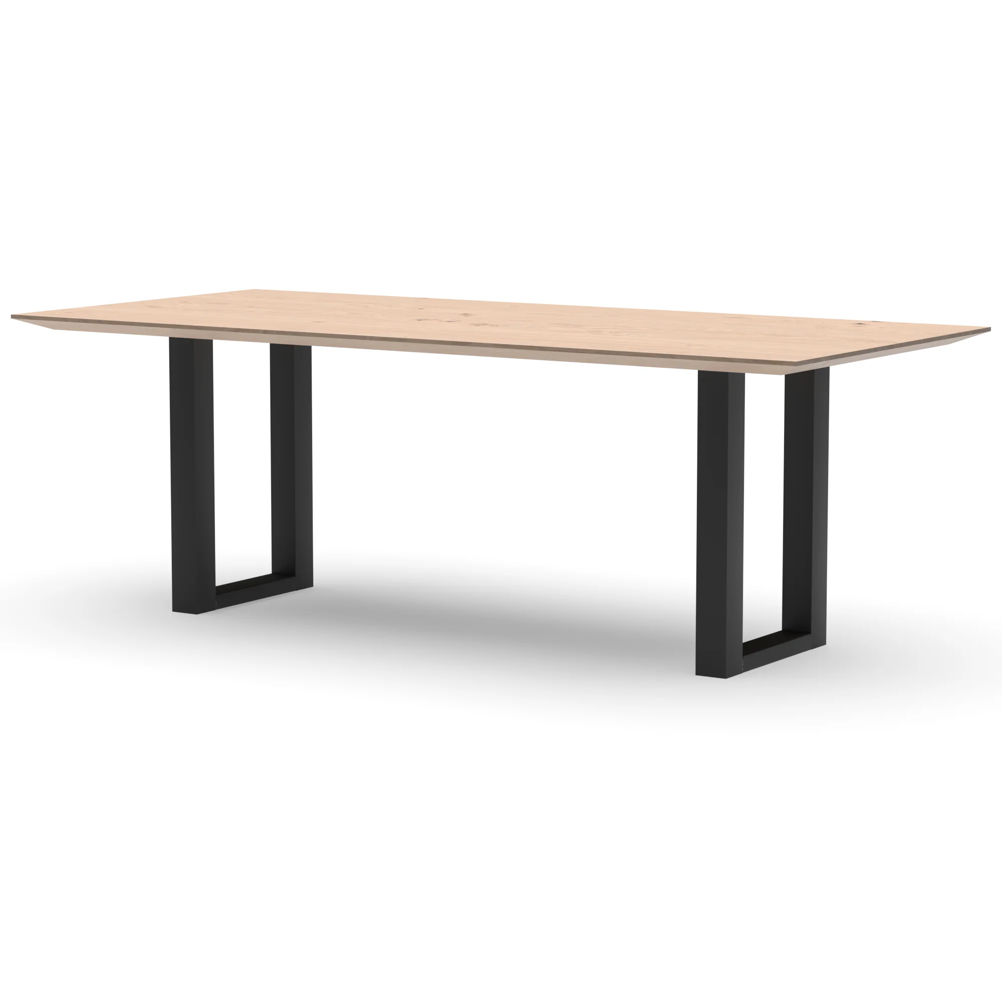 Rechthoekige eikenhouten tafel Amsterdam staal — studio