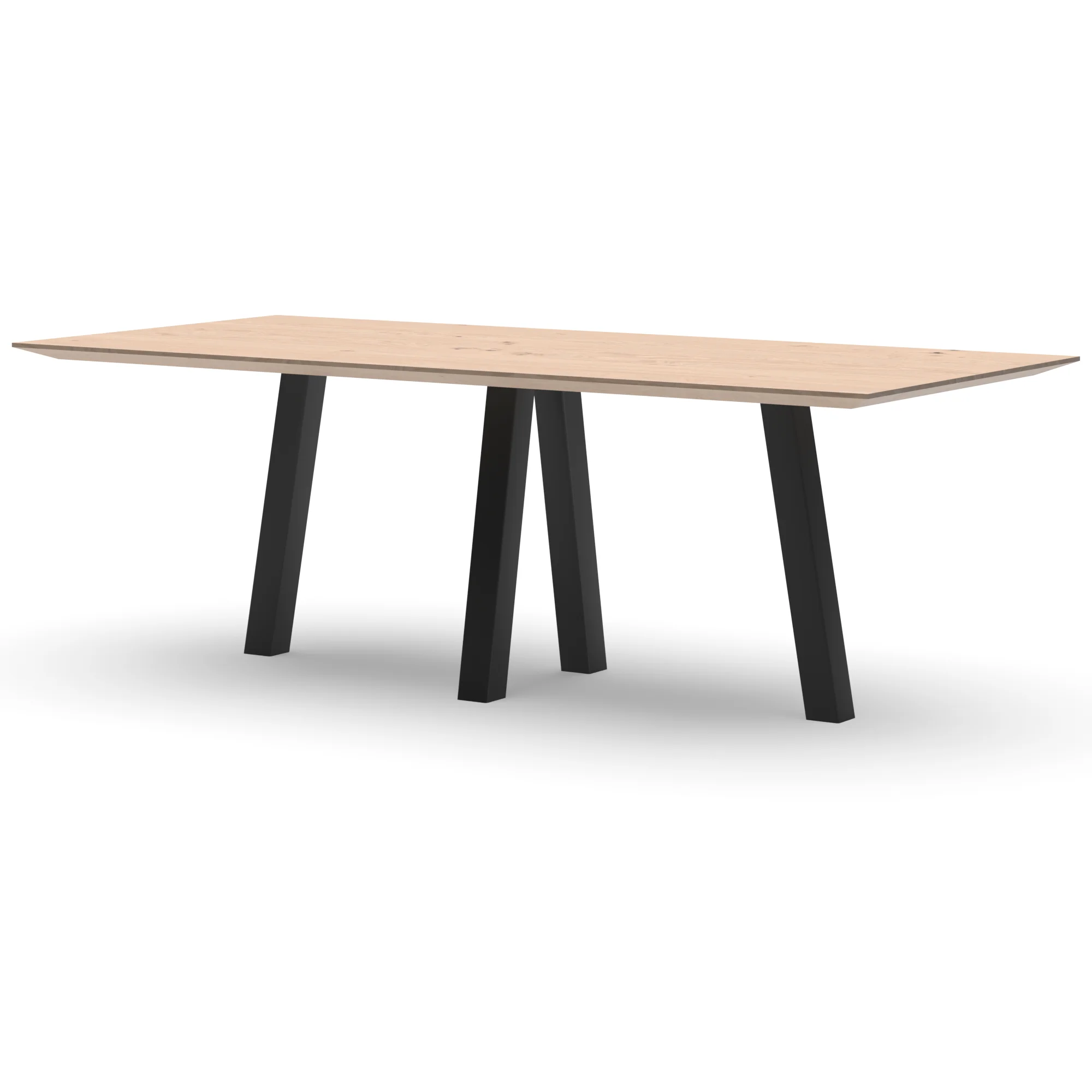 Rechthoekige eikenhouten tafel Praag staal — studio