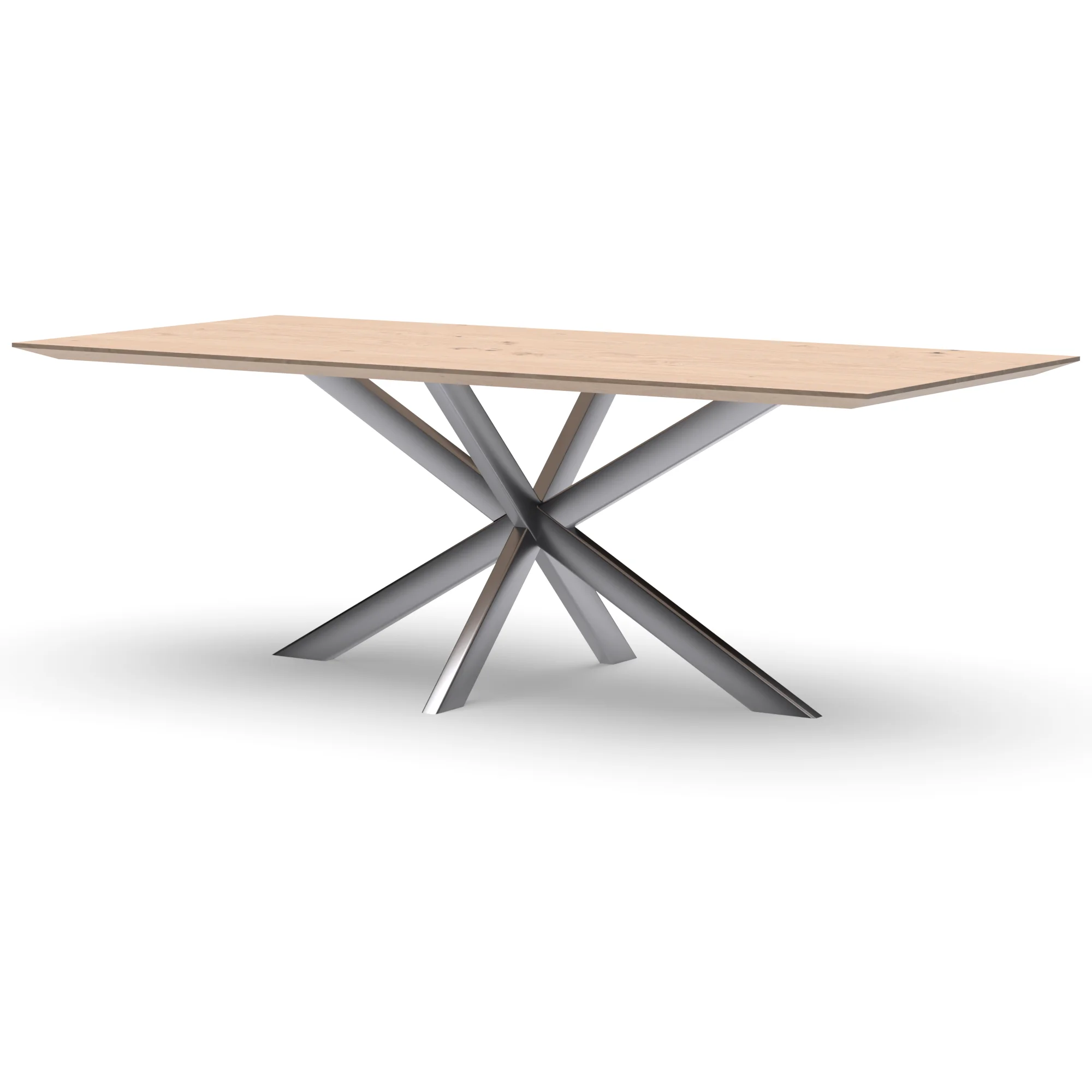 Rechthoekige eikenhouten tafel Riga 80x40 RVS — studio