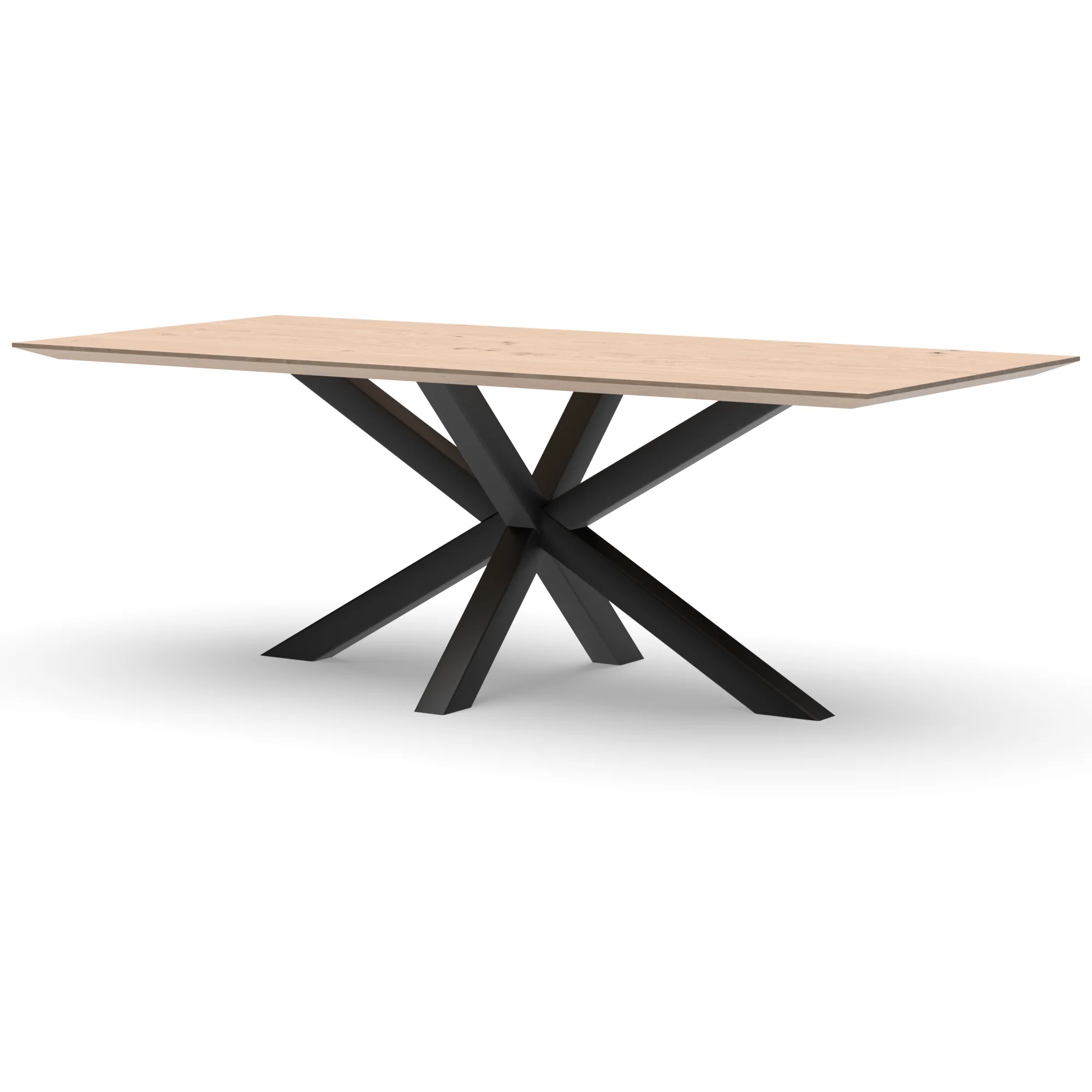Rechthoekige eikenhouten tafel Riga 80x80 staal — studio