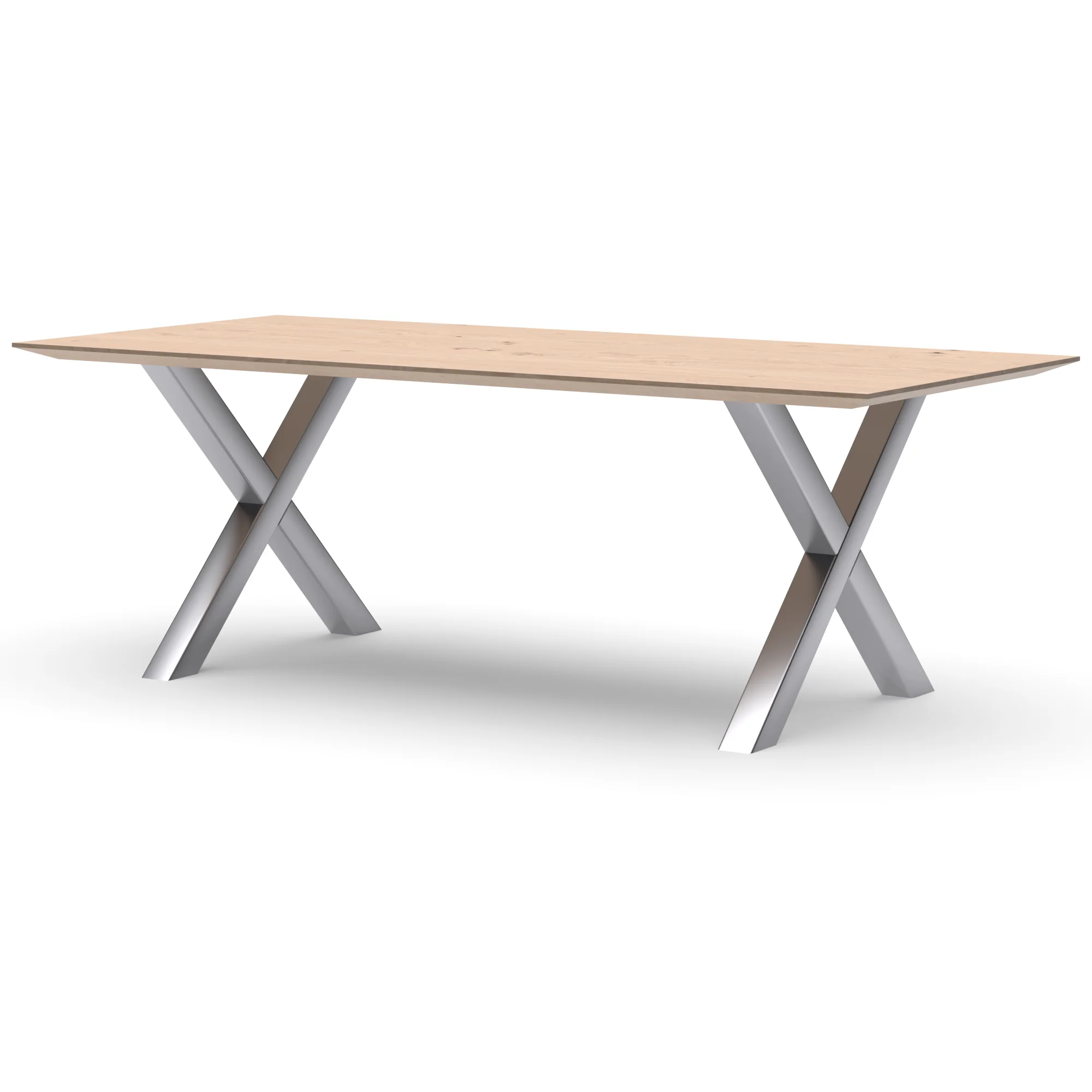 Rechthoekige eikenhouten tafel Sydney RVS — studio
