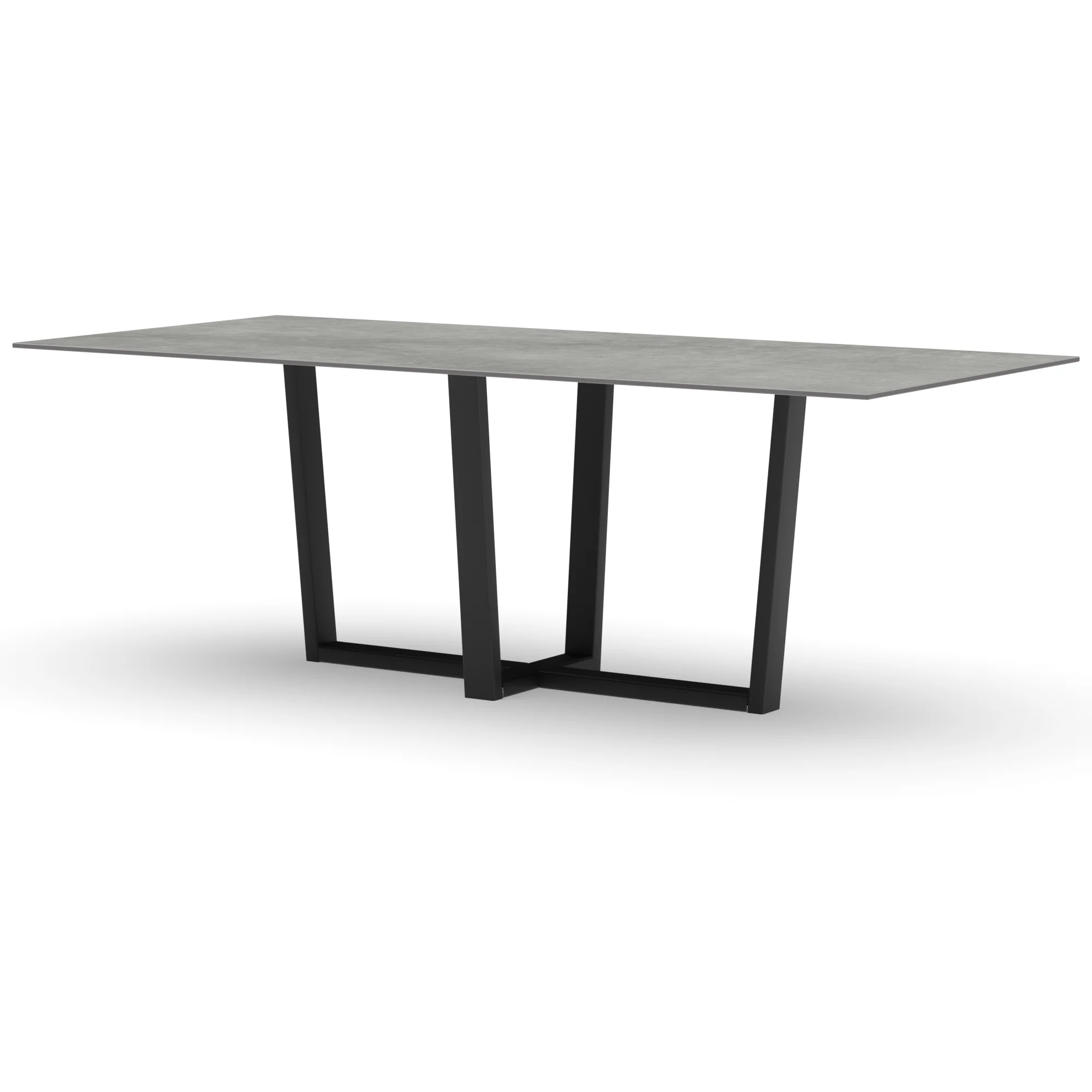 Rechthoekige keramieken tafel Geneve staal — studio
