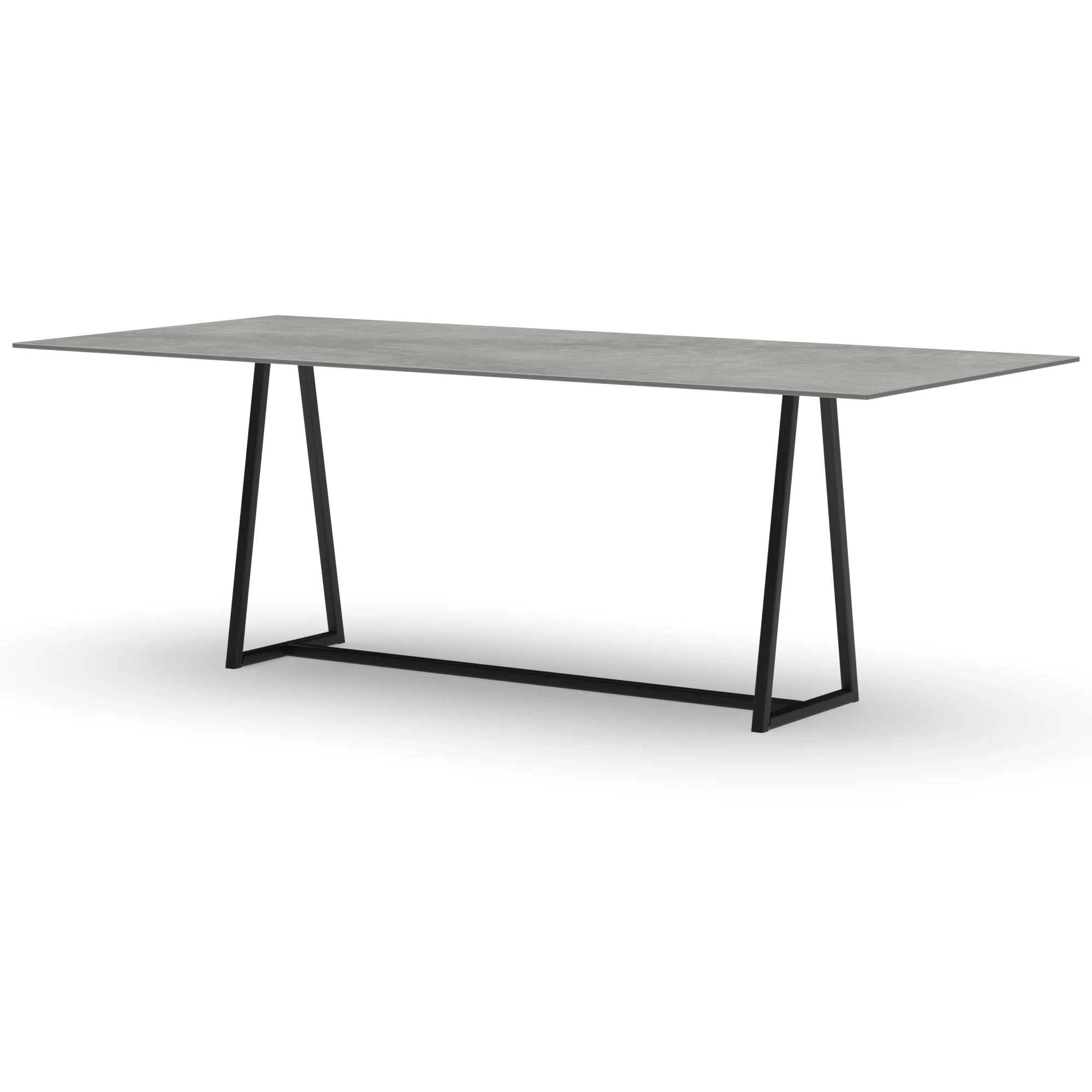 Rechthoekige keramieken tafel Monaco staal — studio