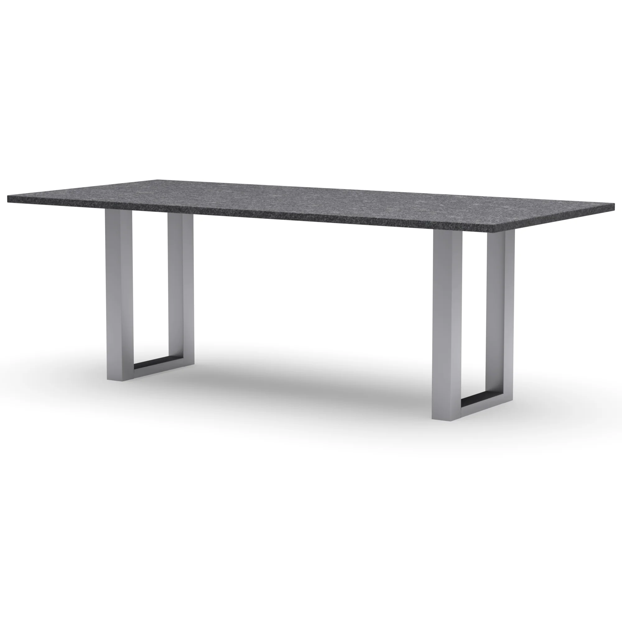 Rechthoekige granieten tafel Amsterdam RVS — studio