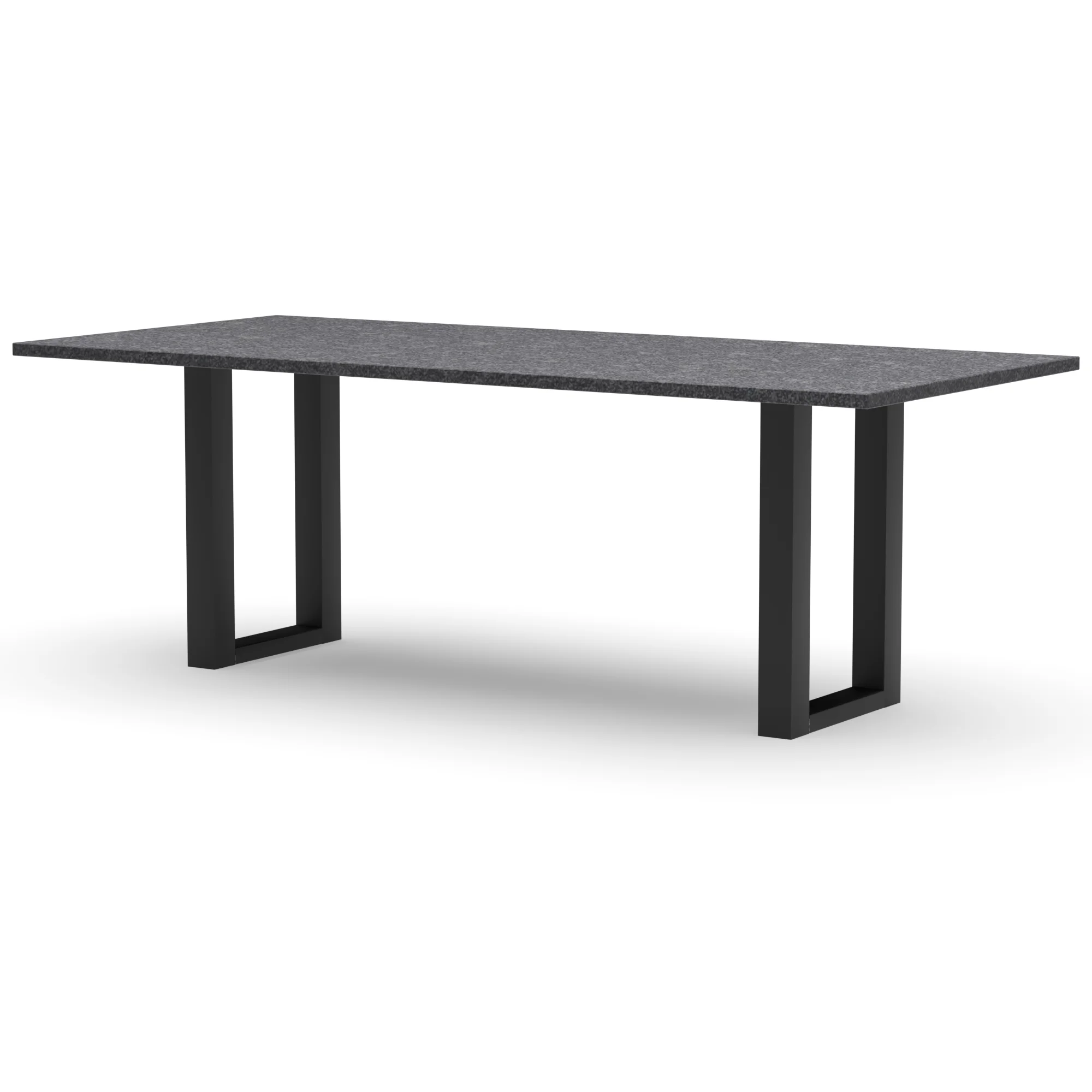 Rechthoekige granieten tafel Amsterdam staal — studio