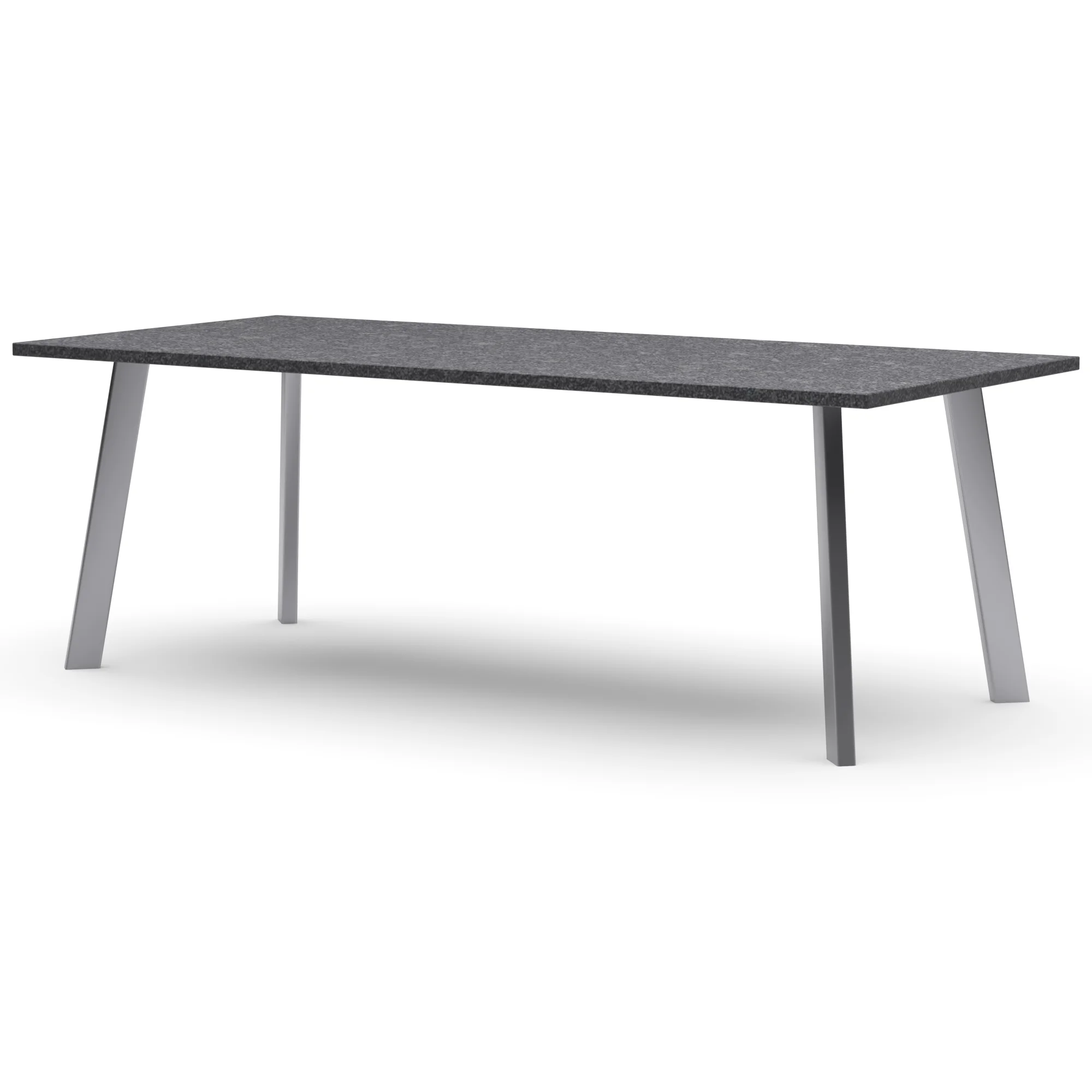 Rechthoekige granieten tafel Brussel RVS — studio