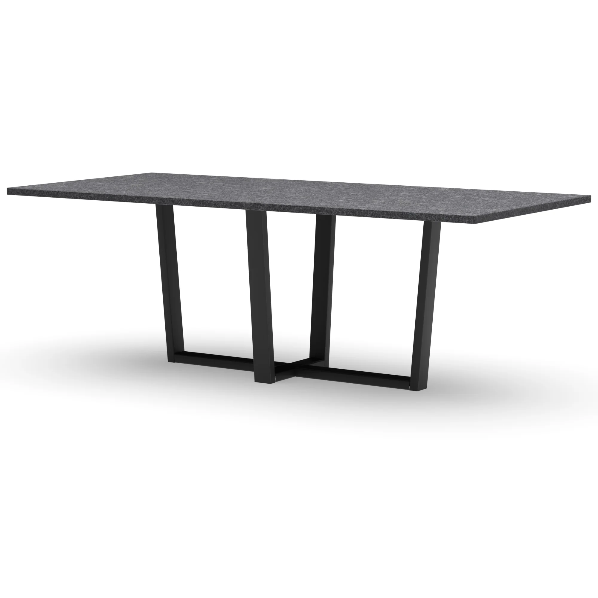 Rechthoekige granieten tafel Geneve staal — studio