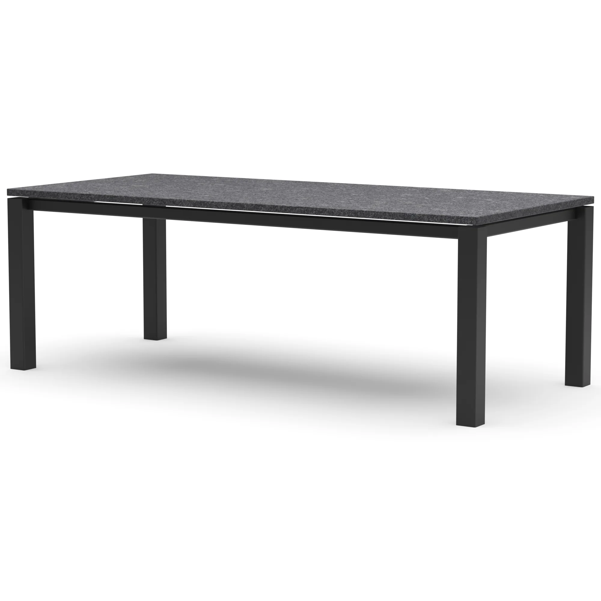 Rechthoekige granieten tafel Helsinki staal — studio