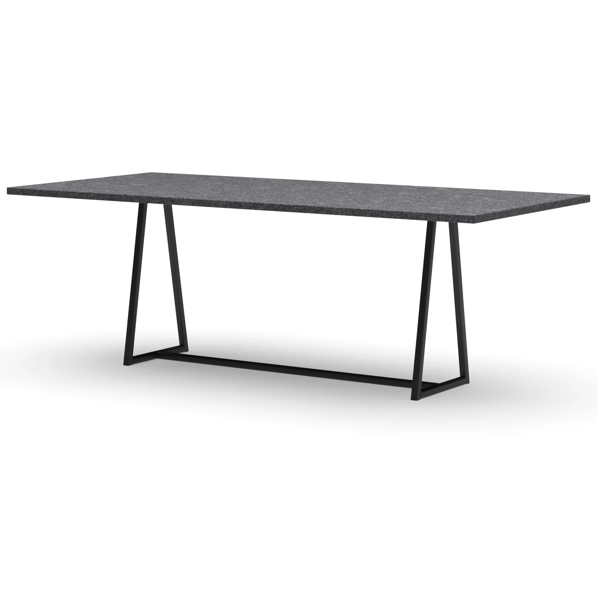 Rechthoekige granieten tafel Monaco staal — studio